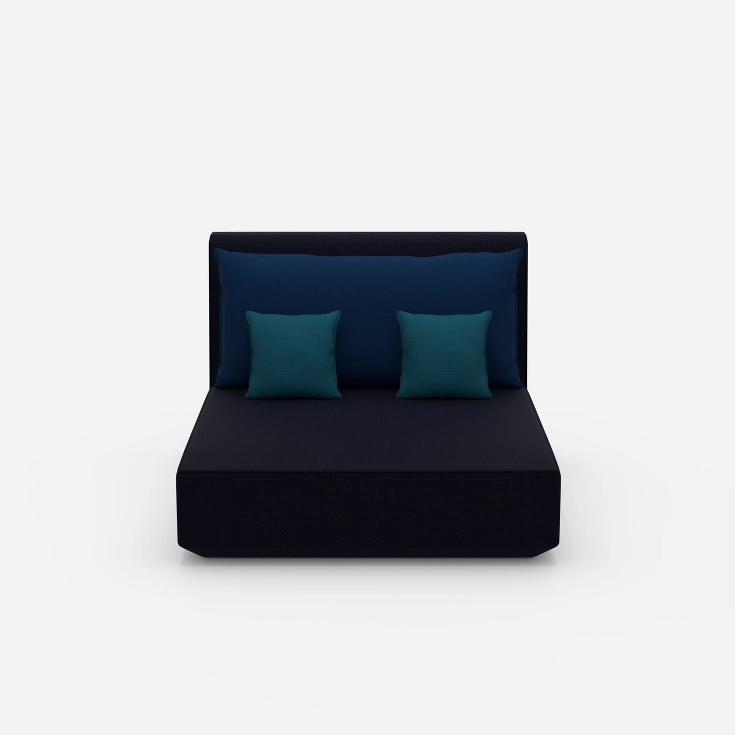 Double chaise longue from the front