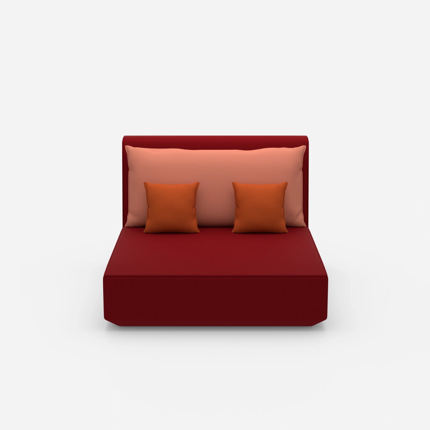 Double chaise longue from the front