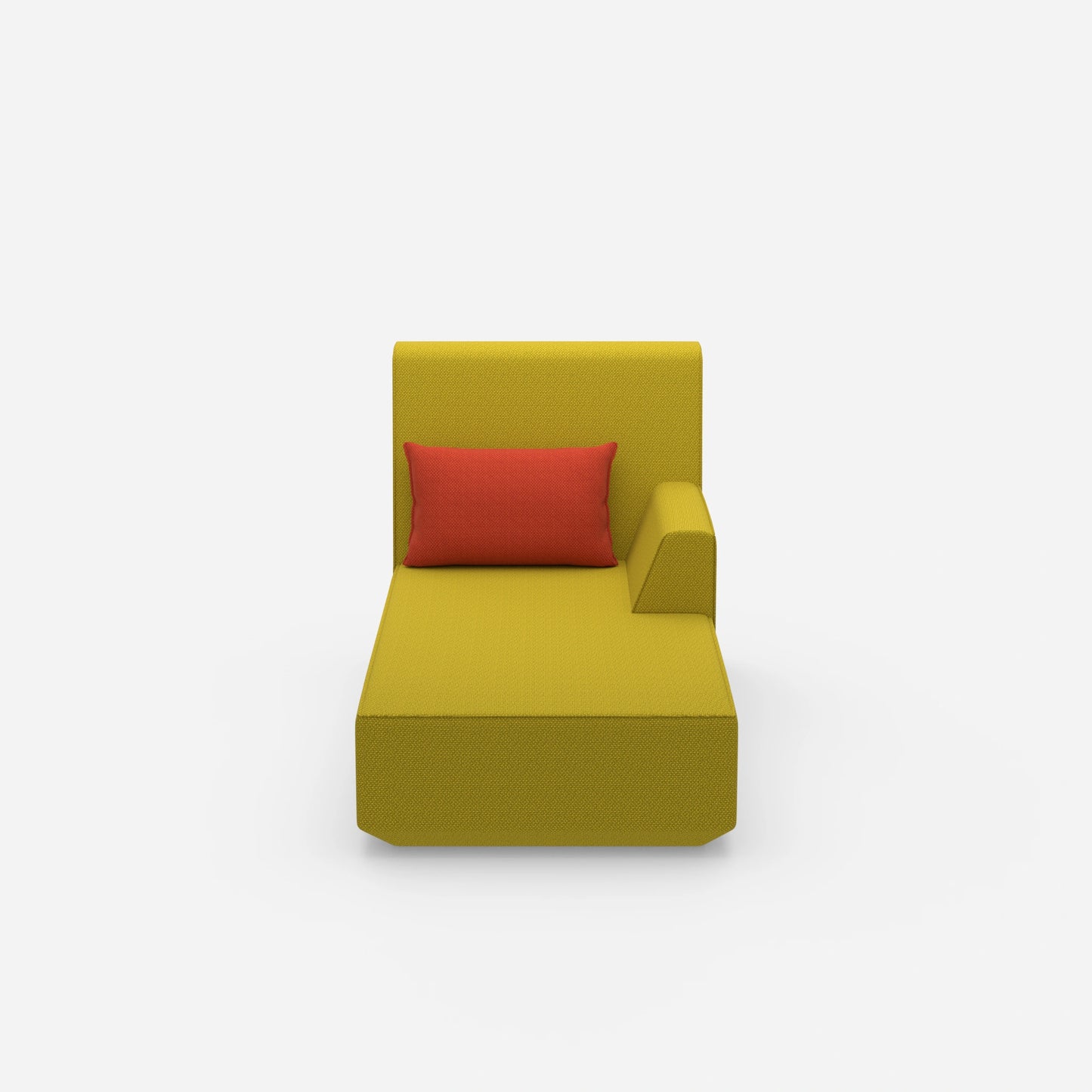 Yellow chaise longue from the front