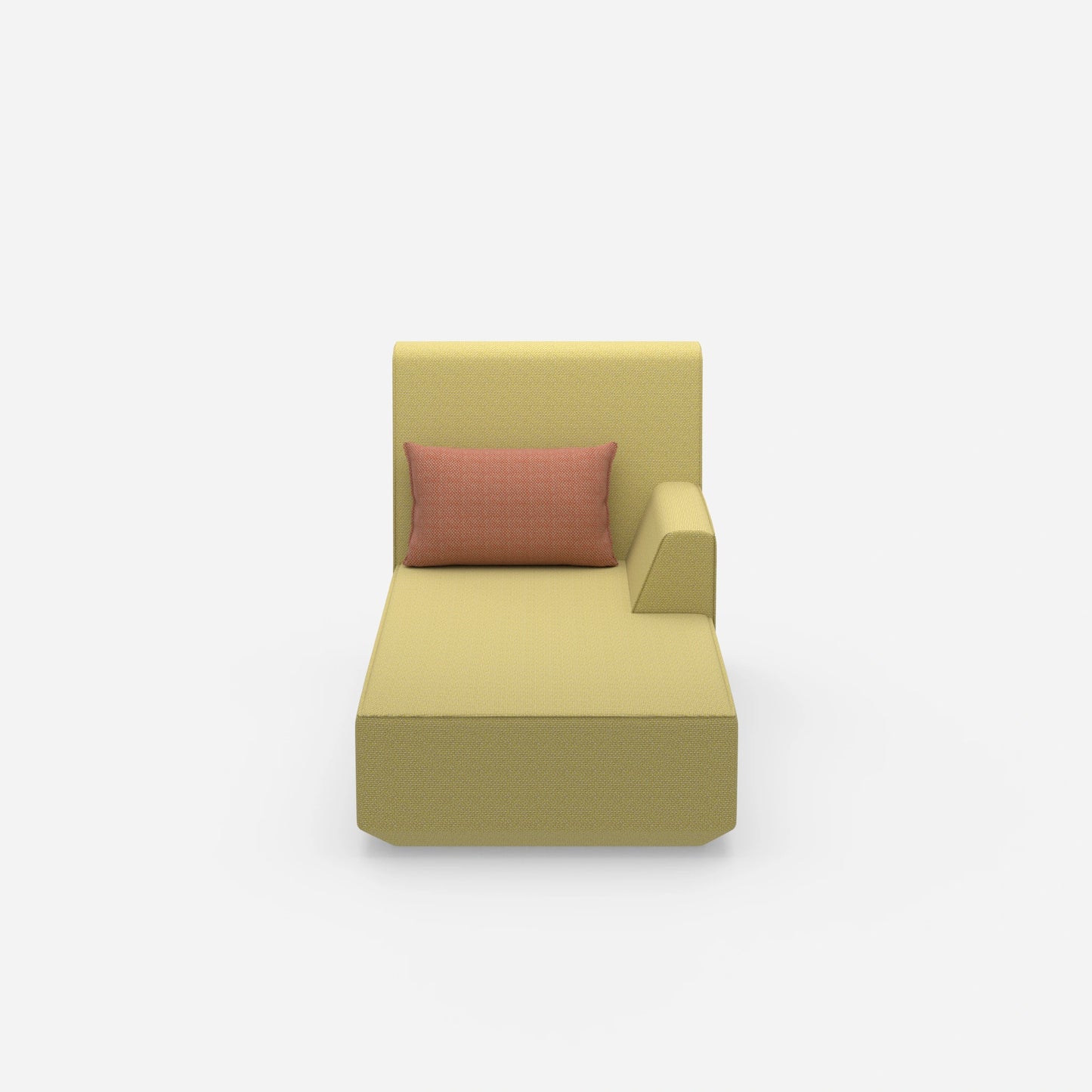 Yellow chaise longue from the front