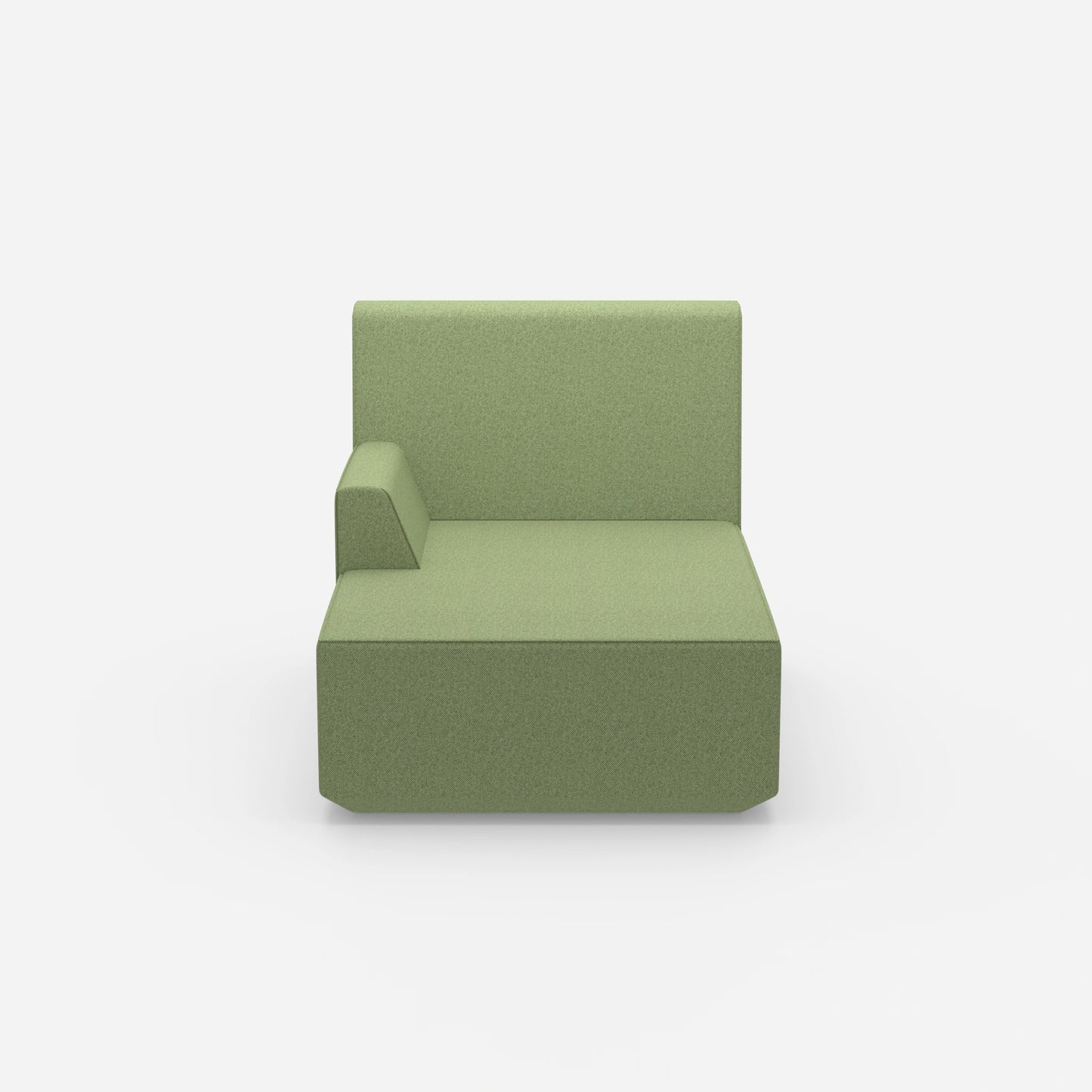 Green recamiere 100 cm wide from the front
