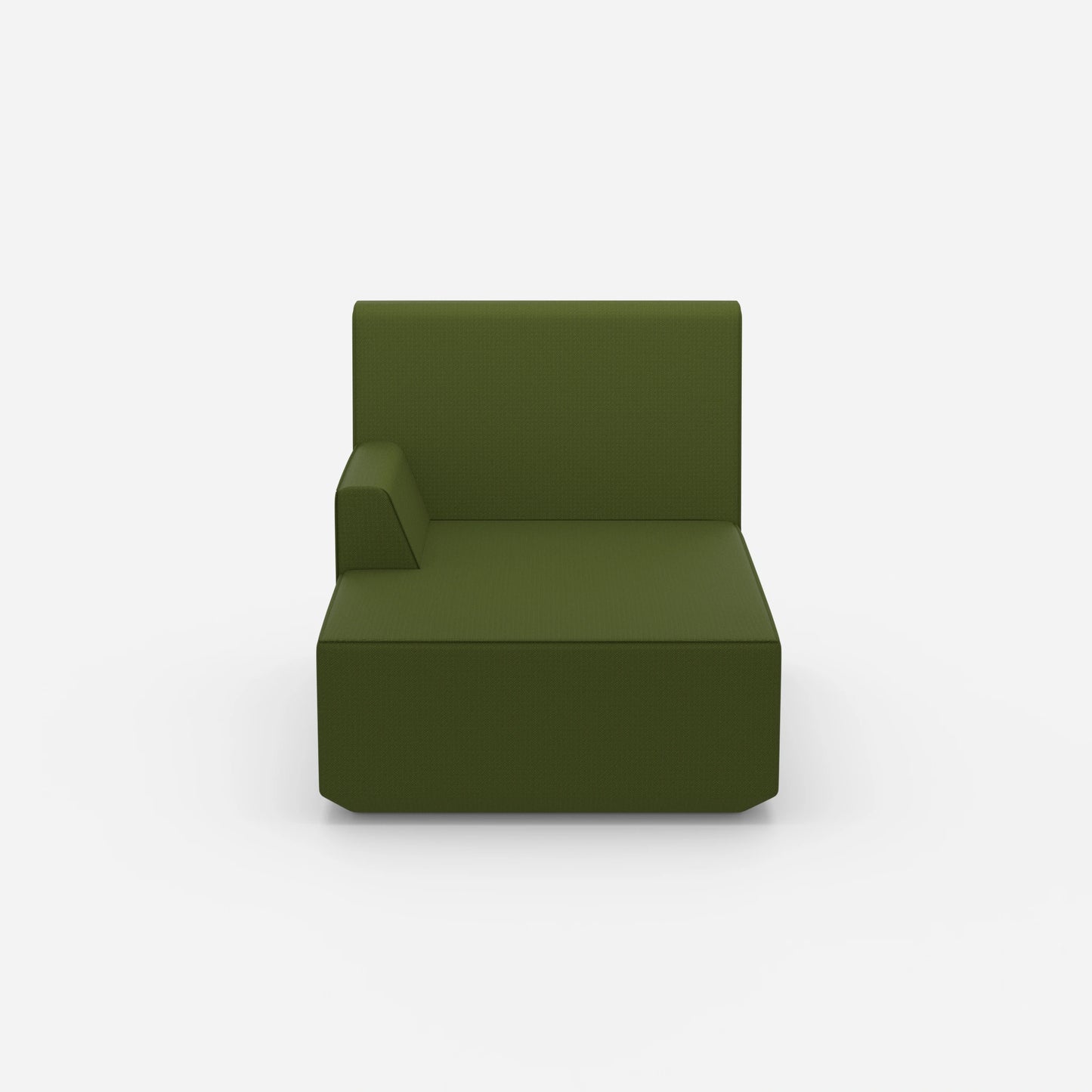 Green recamiere 100 cm wide from the front