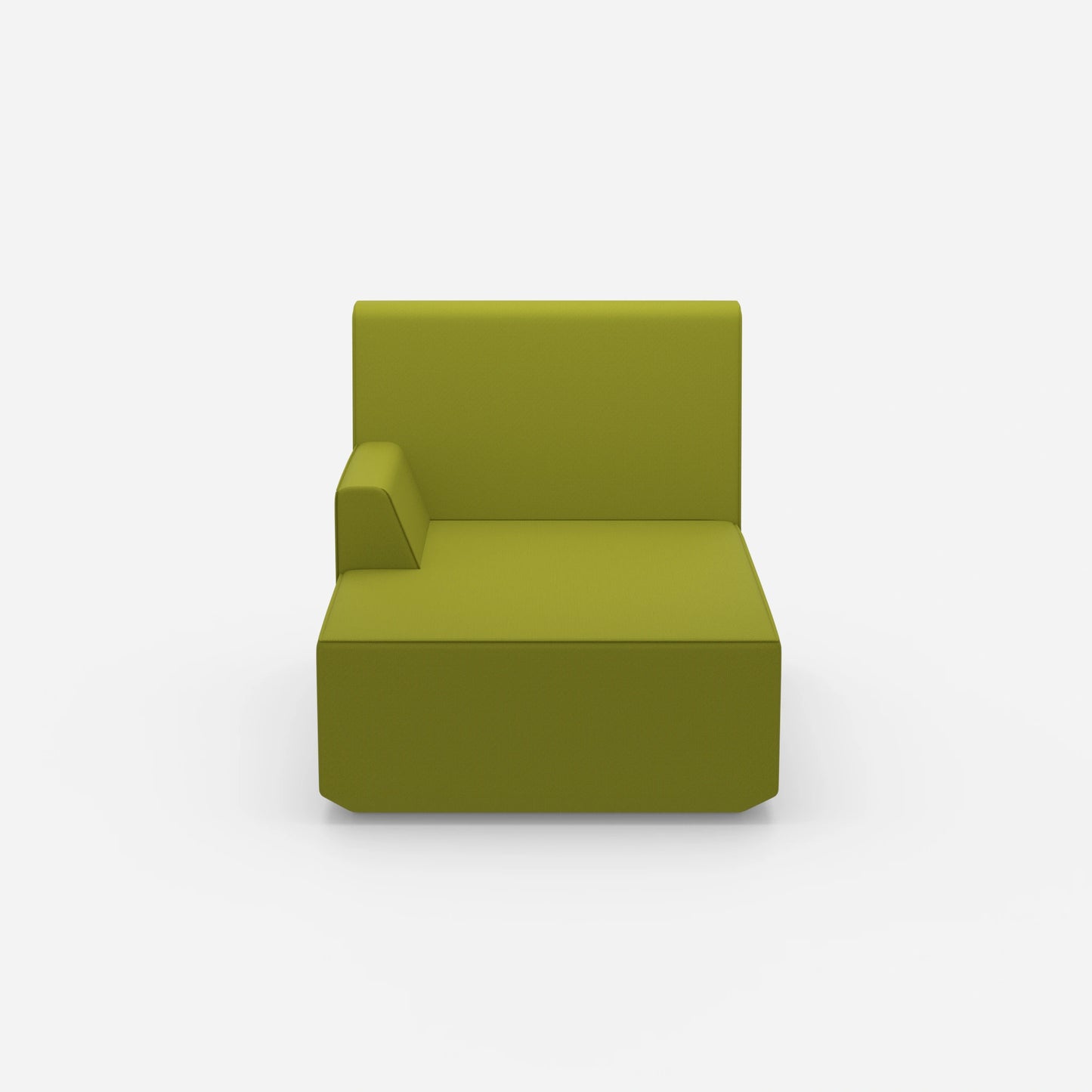 Green recamiere 100 cm wide from the front