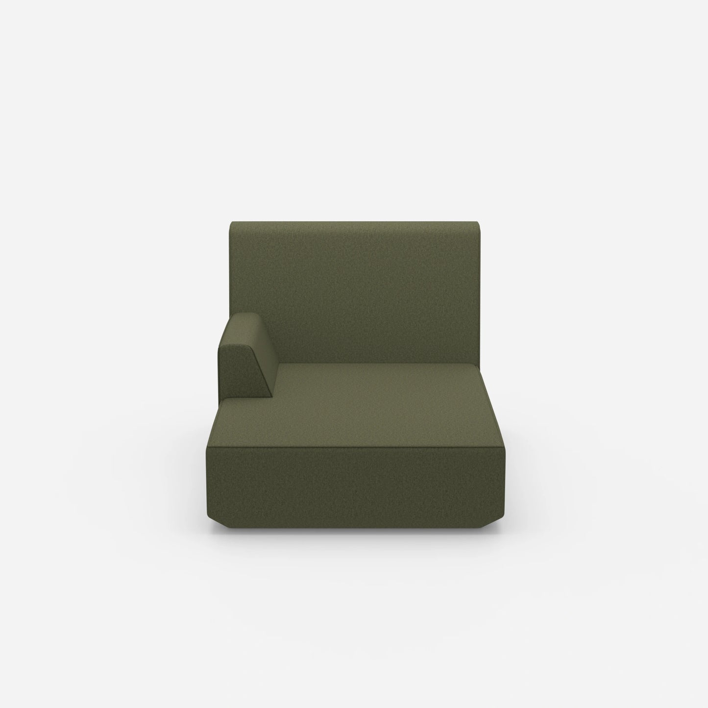 Green chaise longue from the front