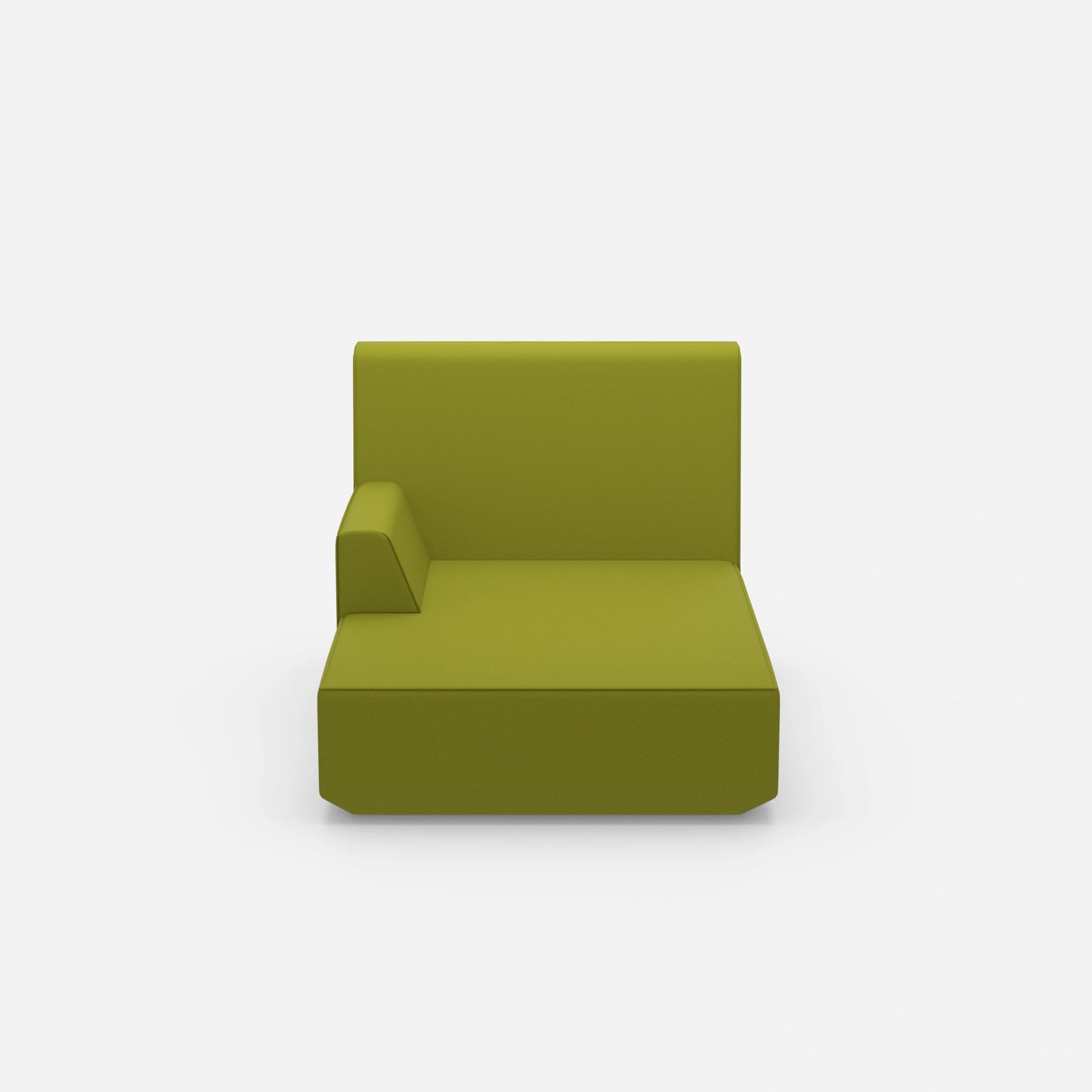 Green chaise longue from the front