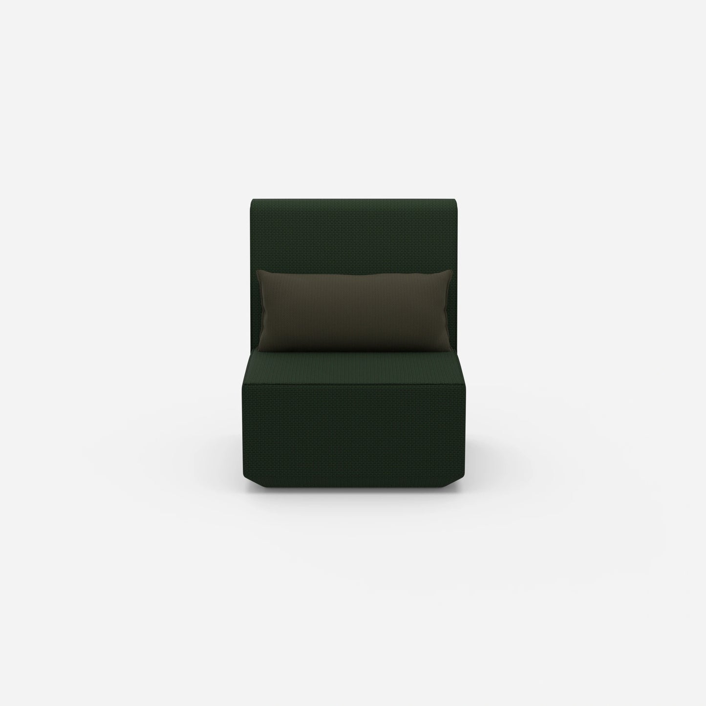 Green armchair from the front