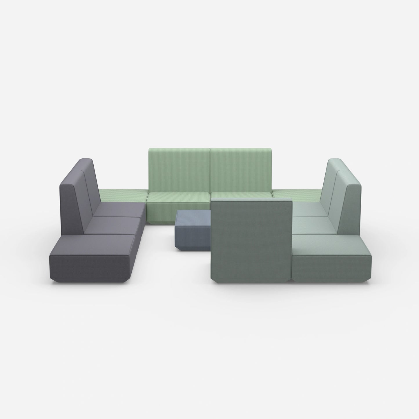 Communicative sofa island from the front