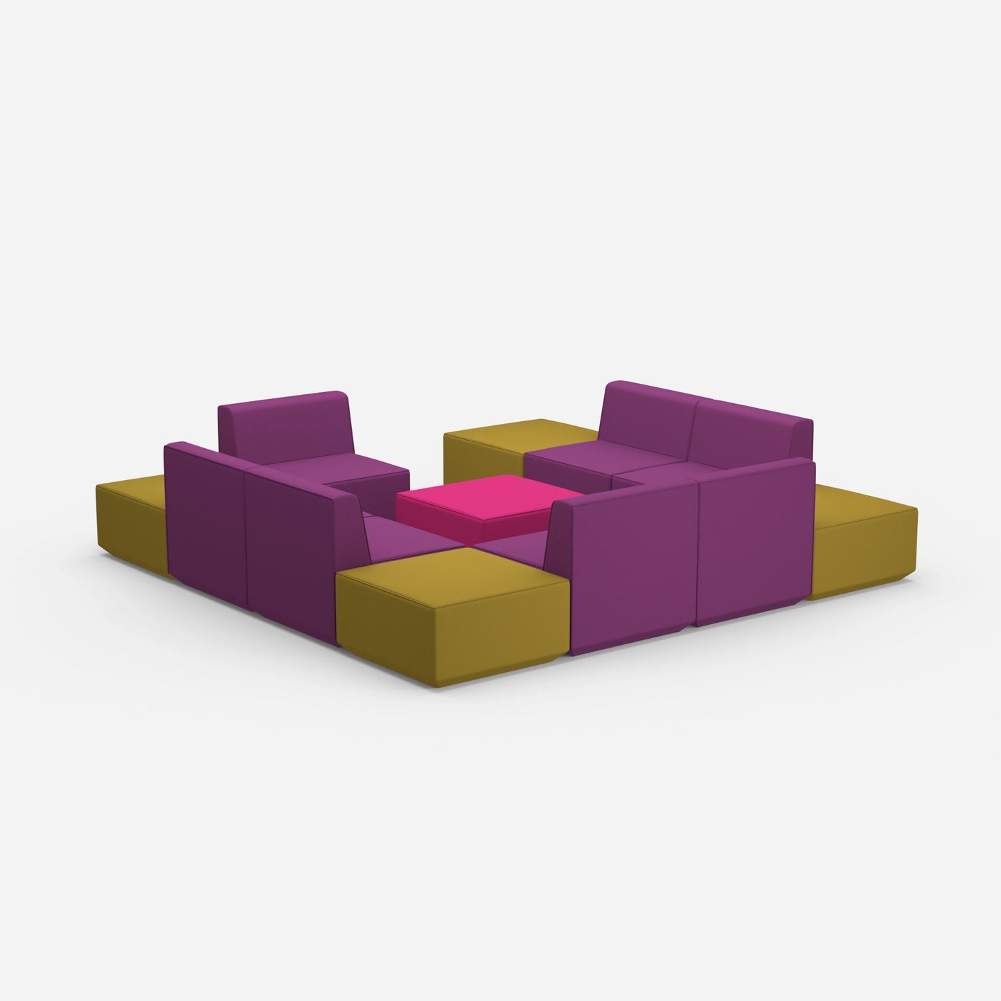 Communicative sofa island from behind