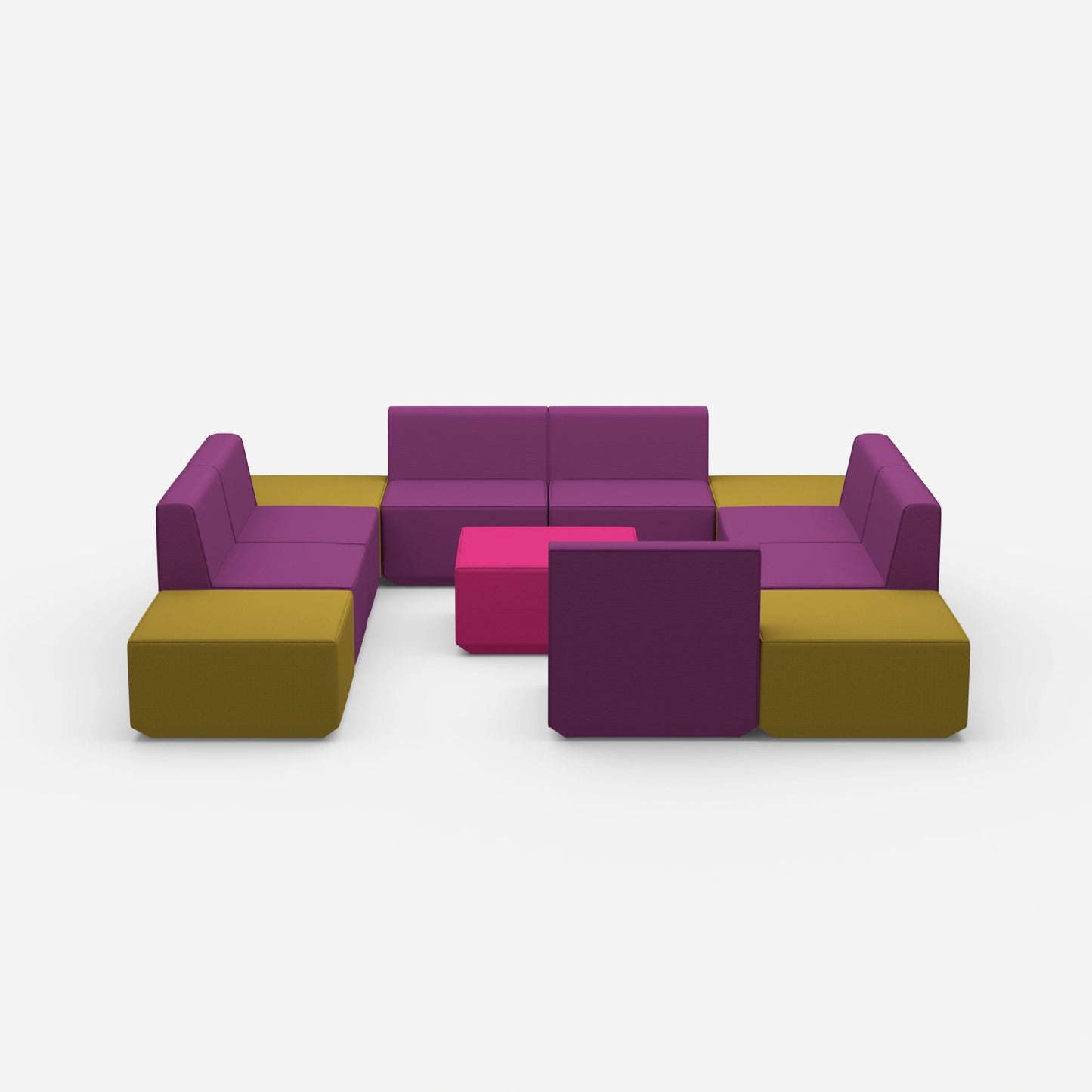 Communicative sofa island from the front