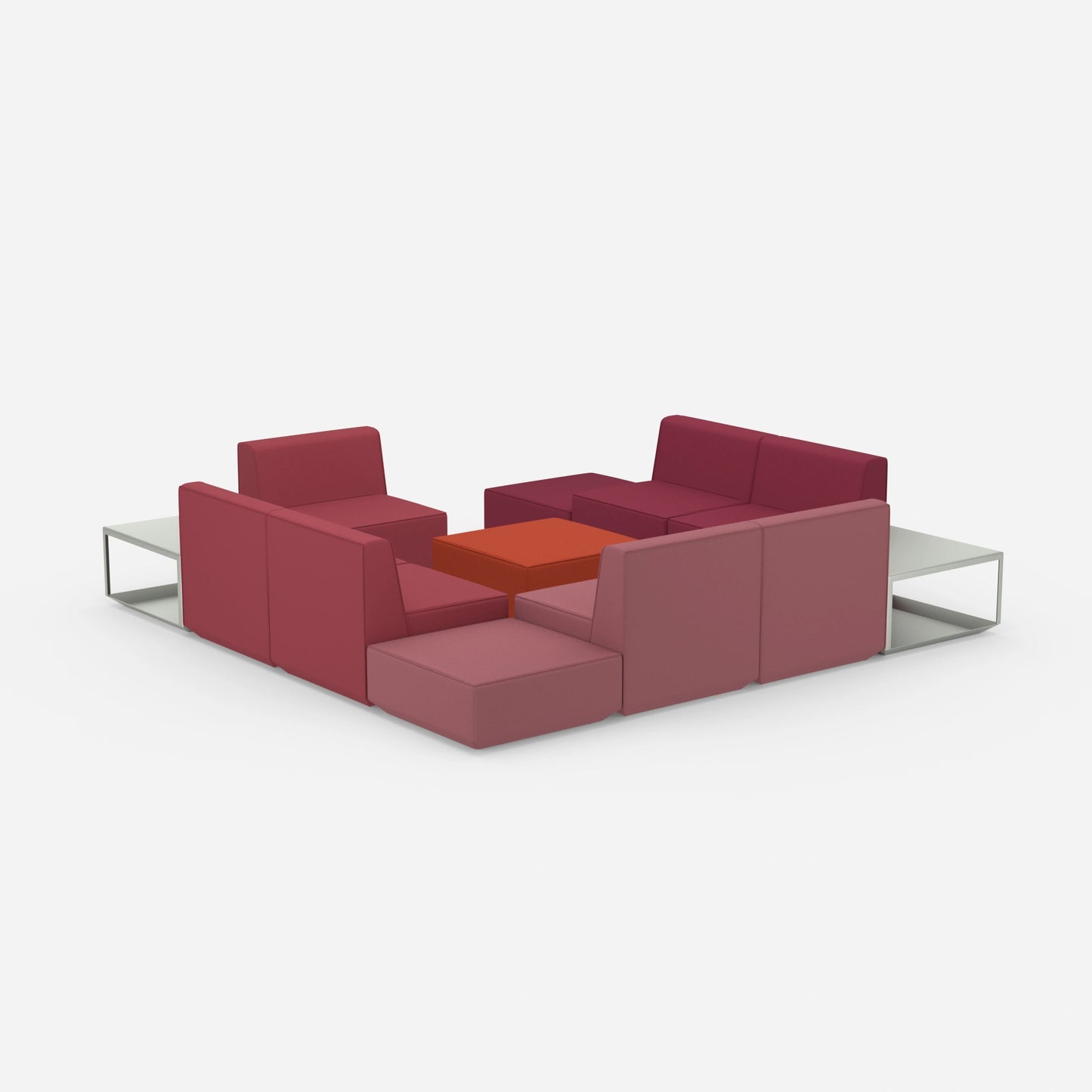 Communicative sofa island from behind