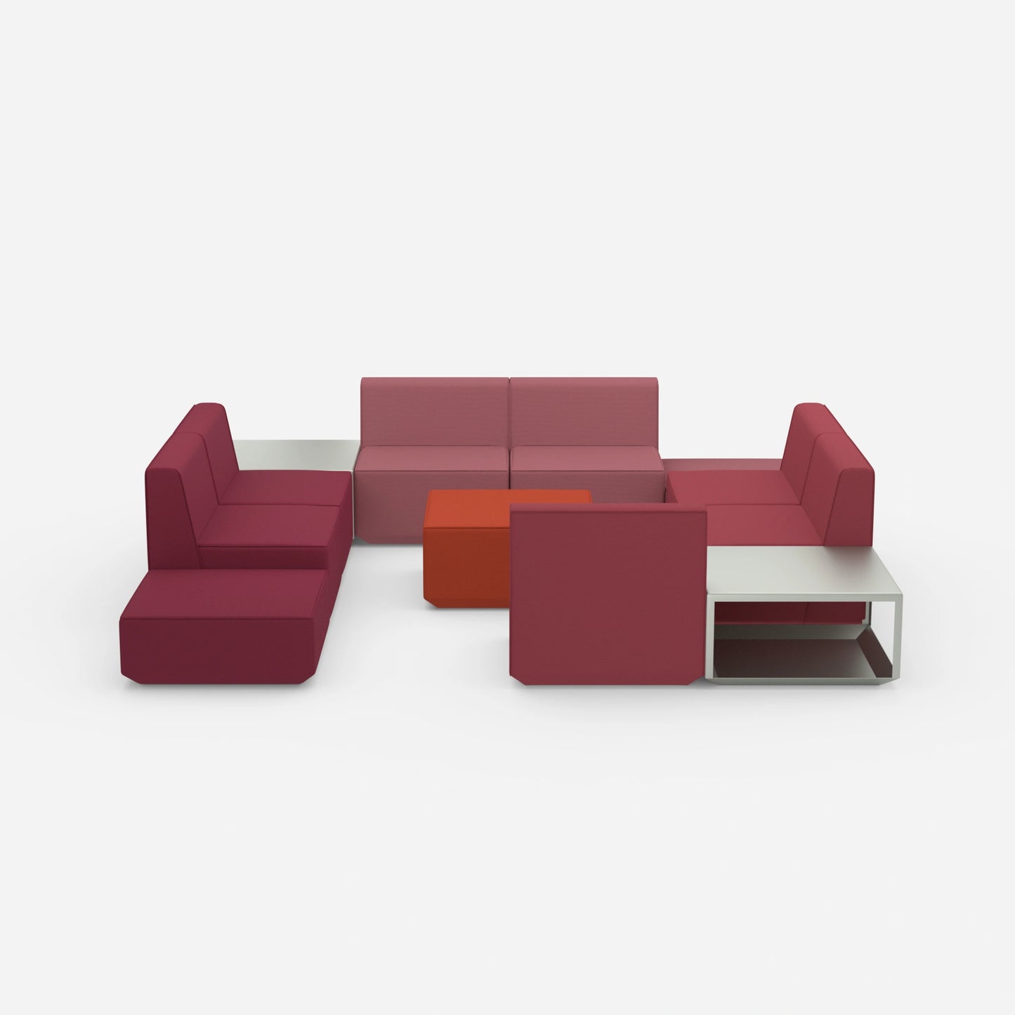 Communicative sofa island from the front