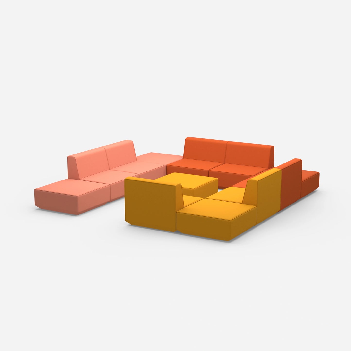 Communicative sofa island from the side