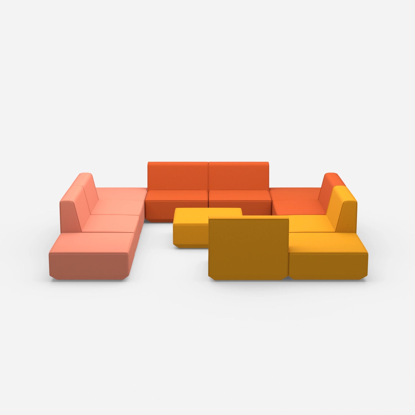 Communicative sofa island from the front