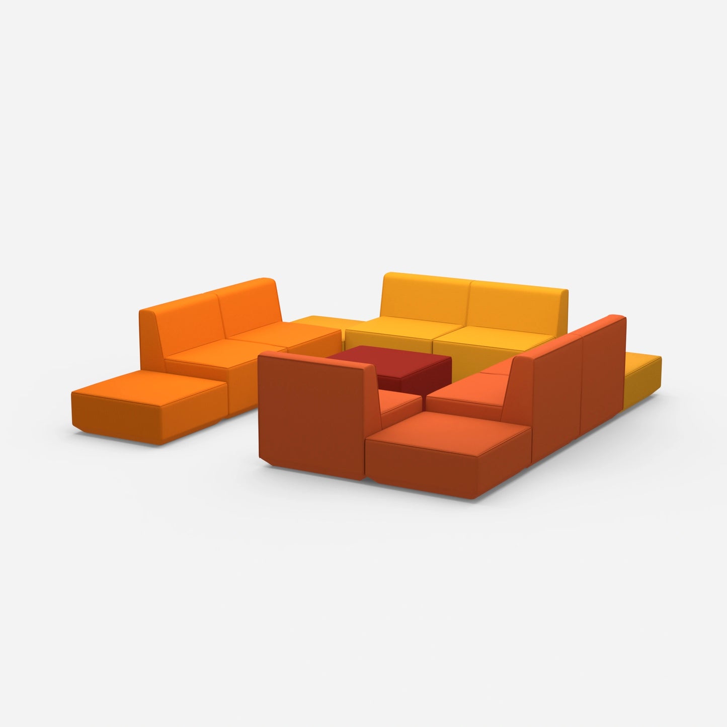 Communicative sofa island from the side