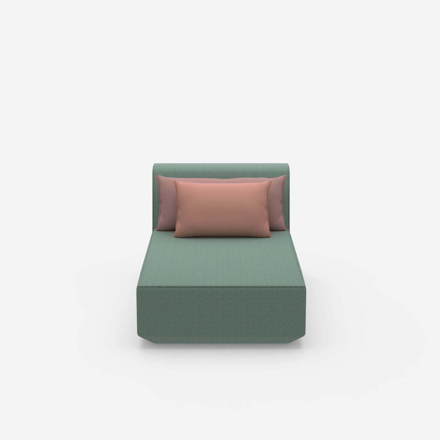 Modern chaise longue from the front