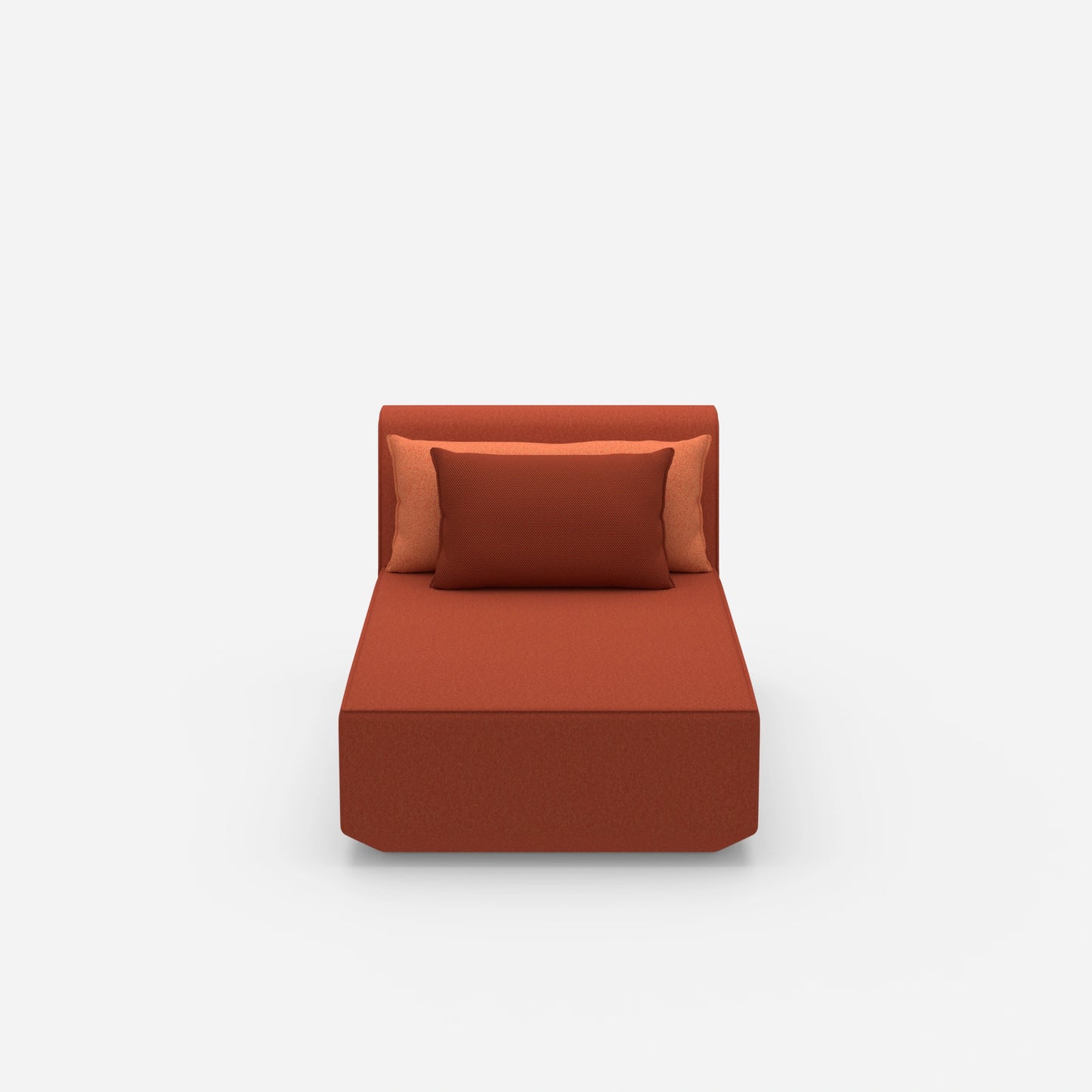 Modern chaise longue from the front