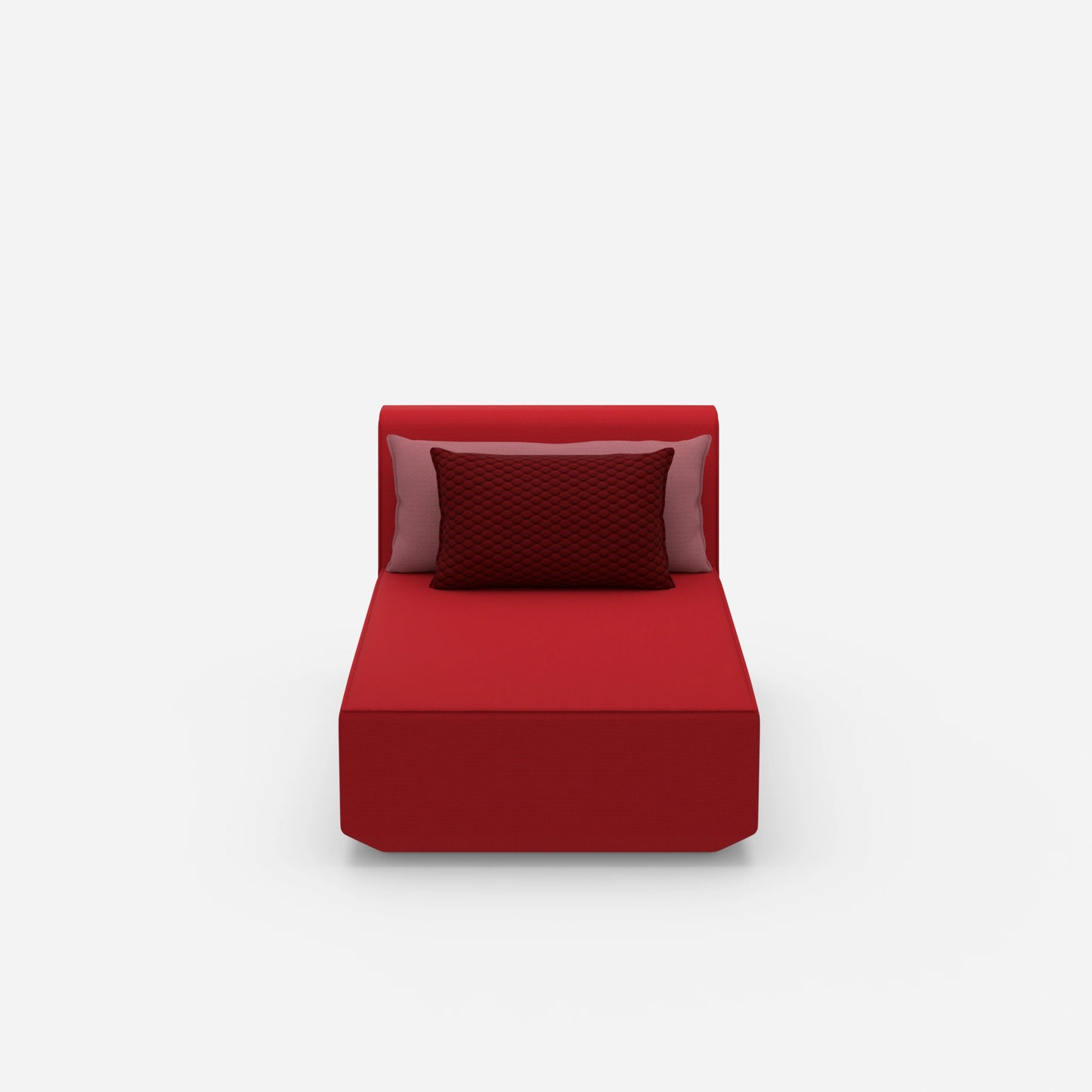 Modern chaise longue from the front