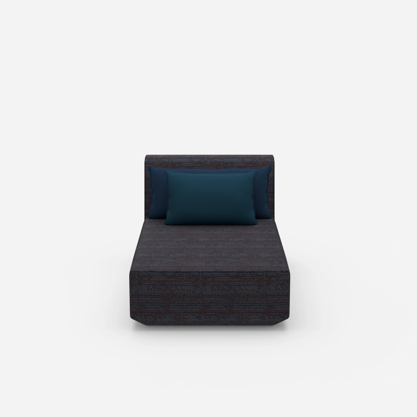 Modern chaise longue from the front