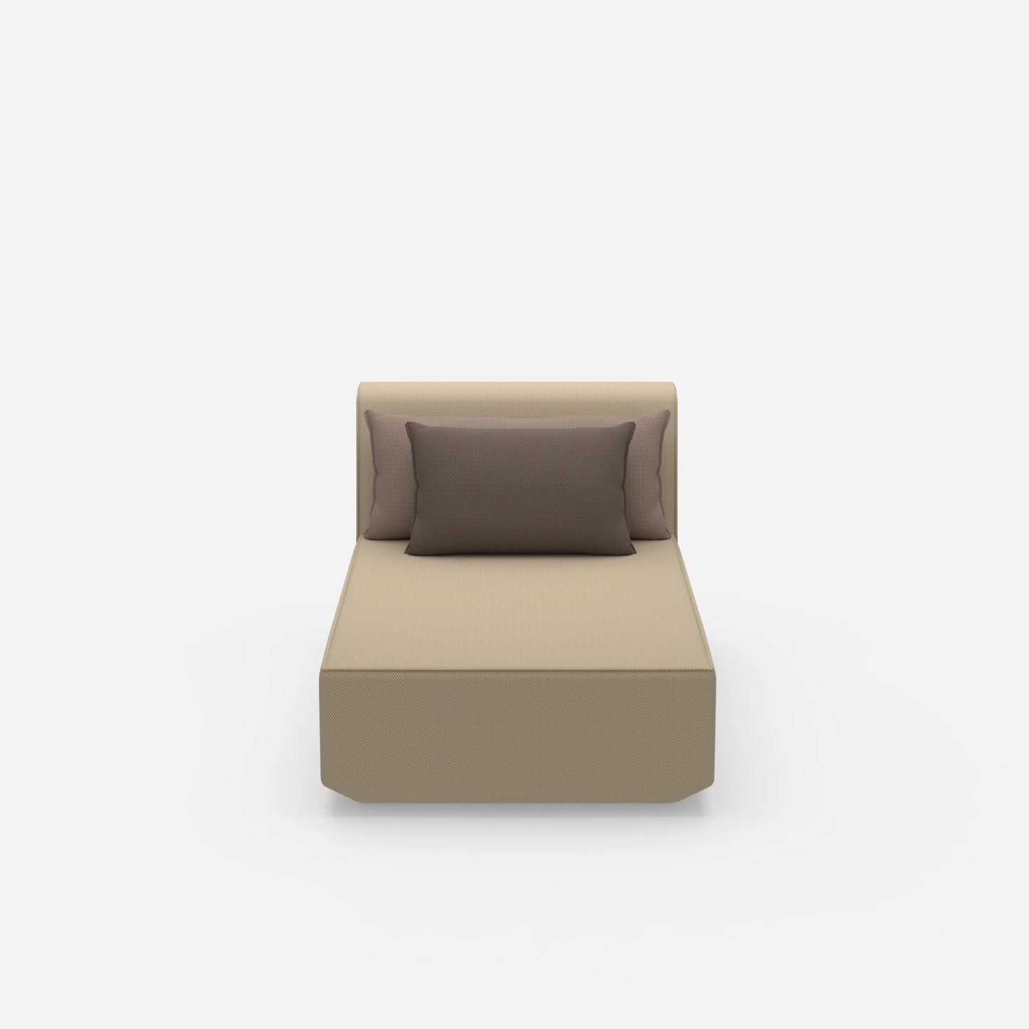 Modern chaise longue from the front