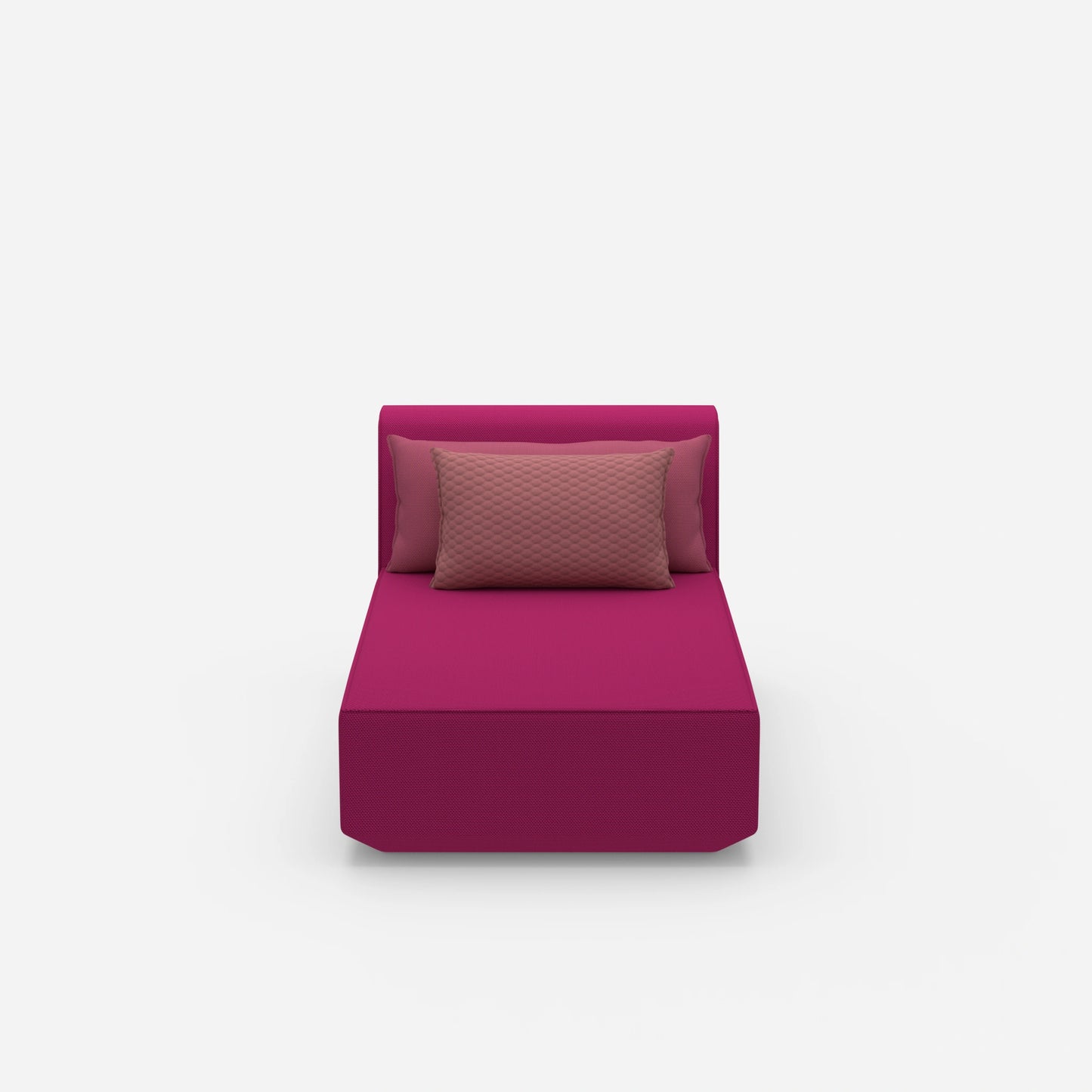 Modern chaise longue from the front