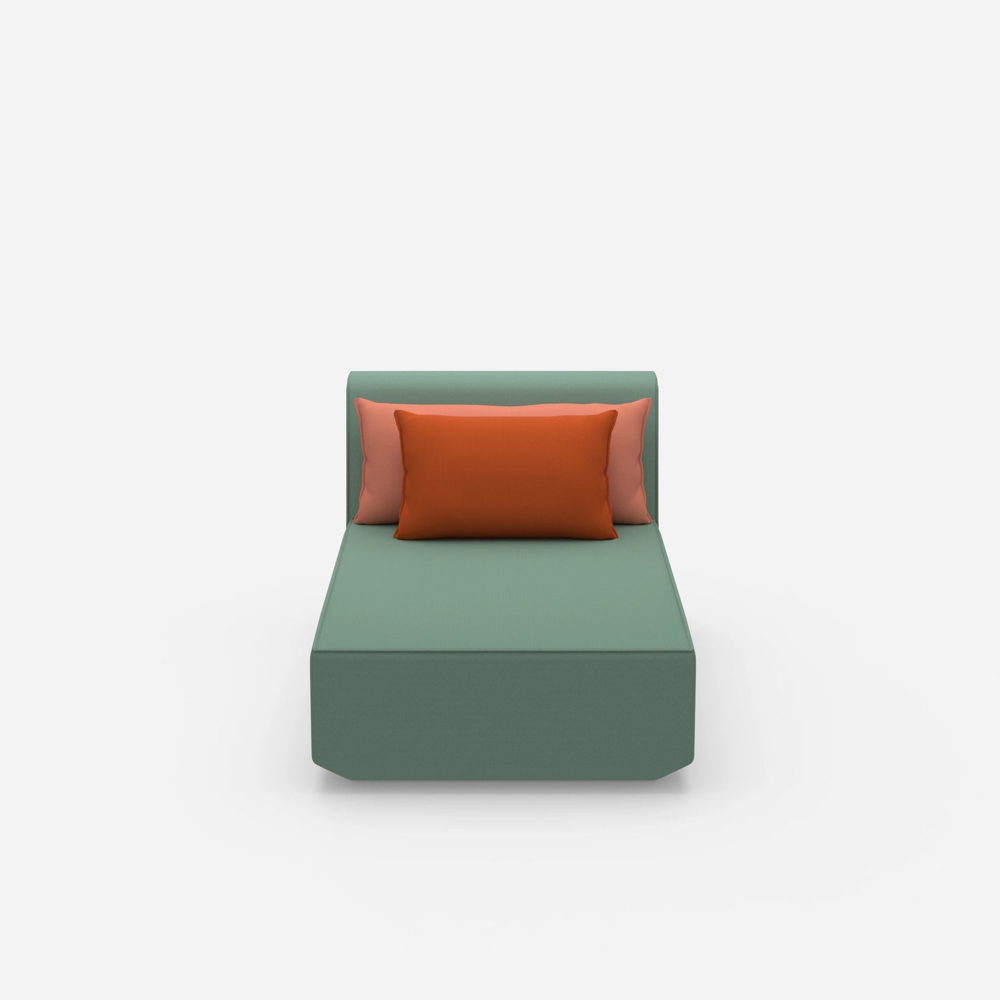 Modern chaise longue from the front