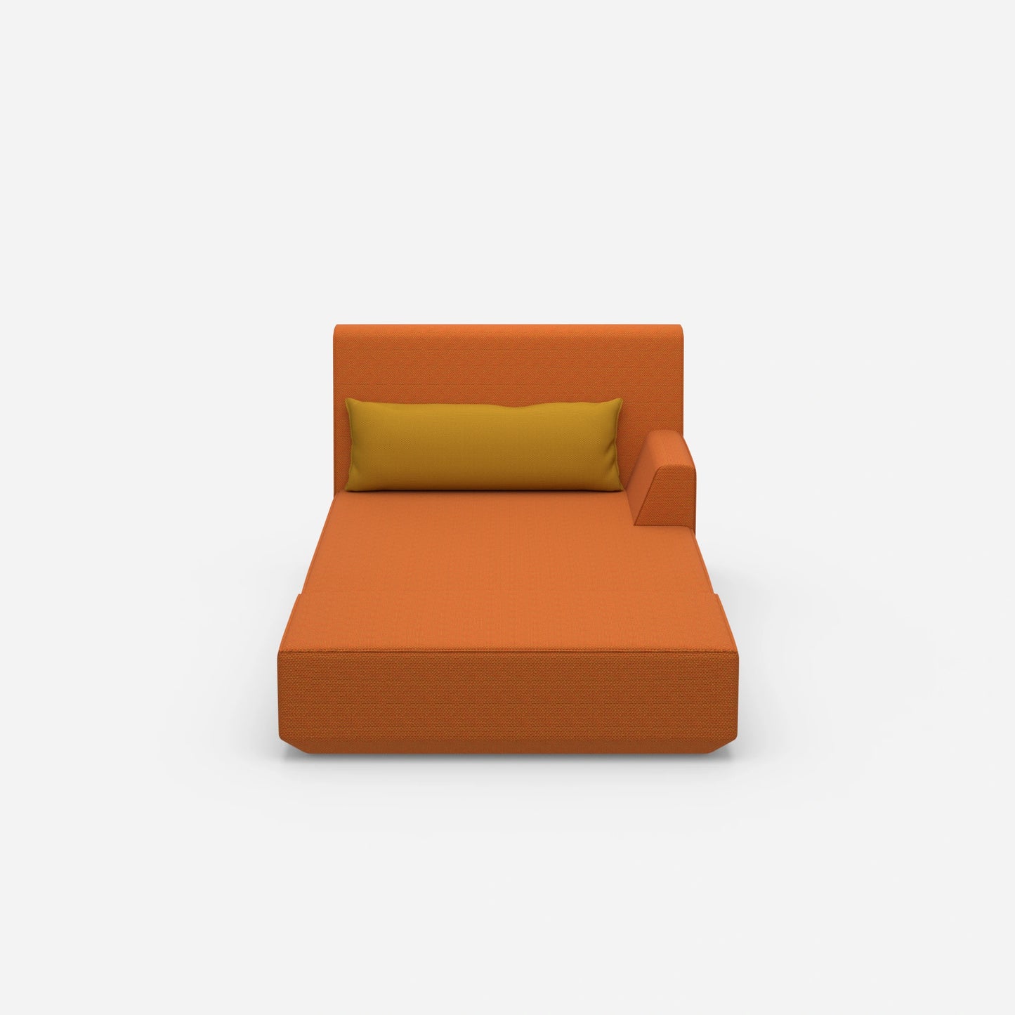 Modern chaise longue for sleeping from the front