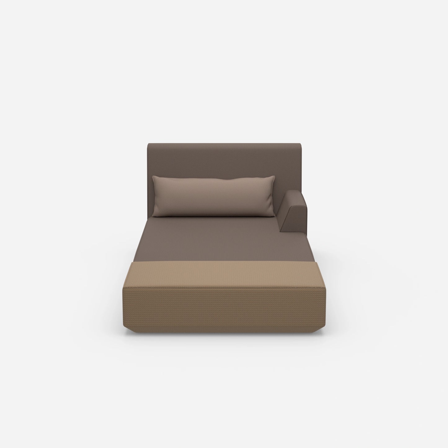 Modern chaise longue for sleeping from the front