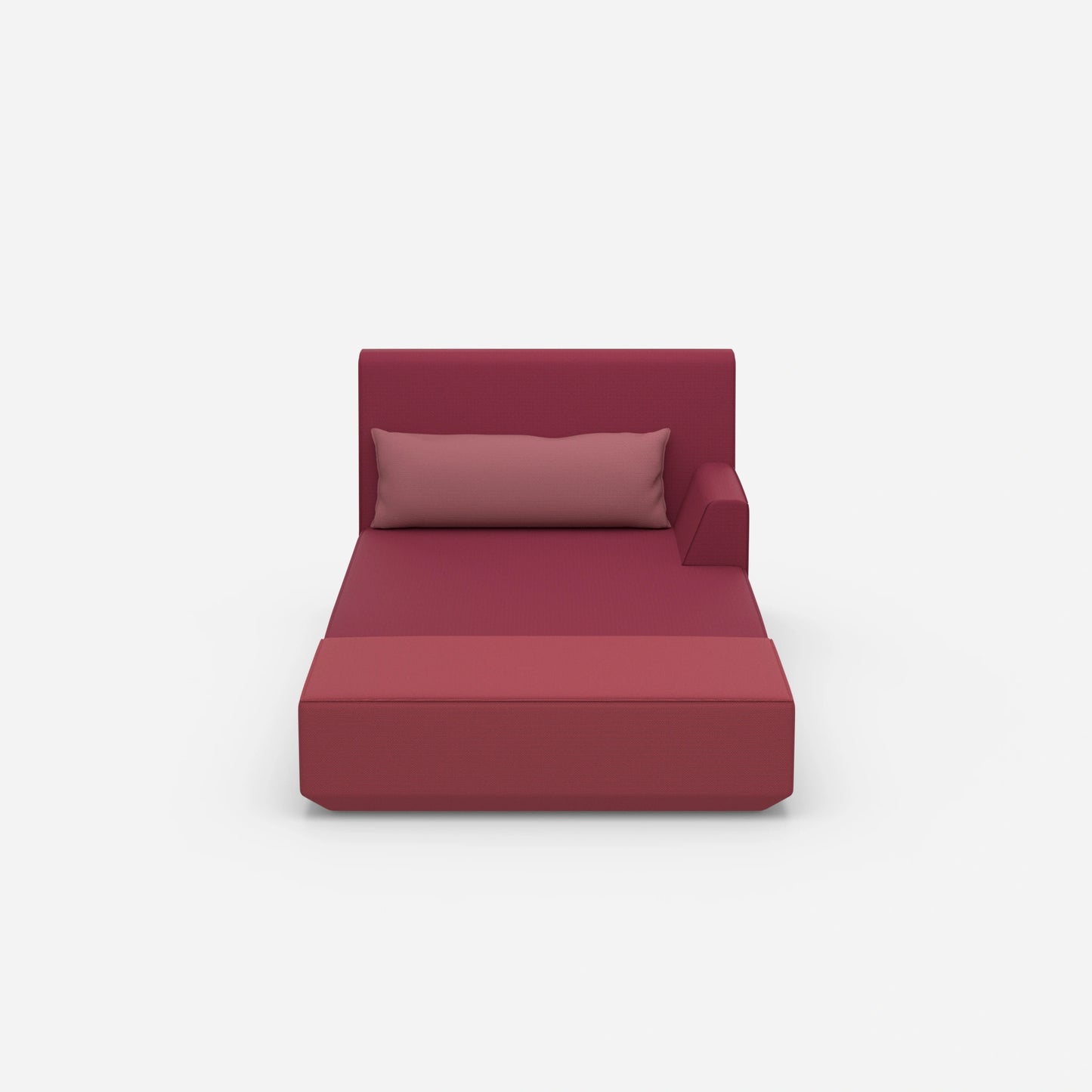 Modern chaise longue for sleeping from the front