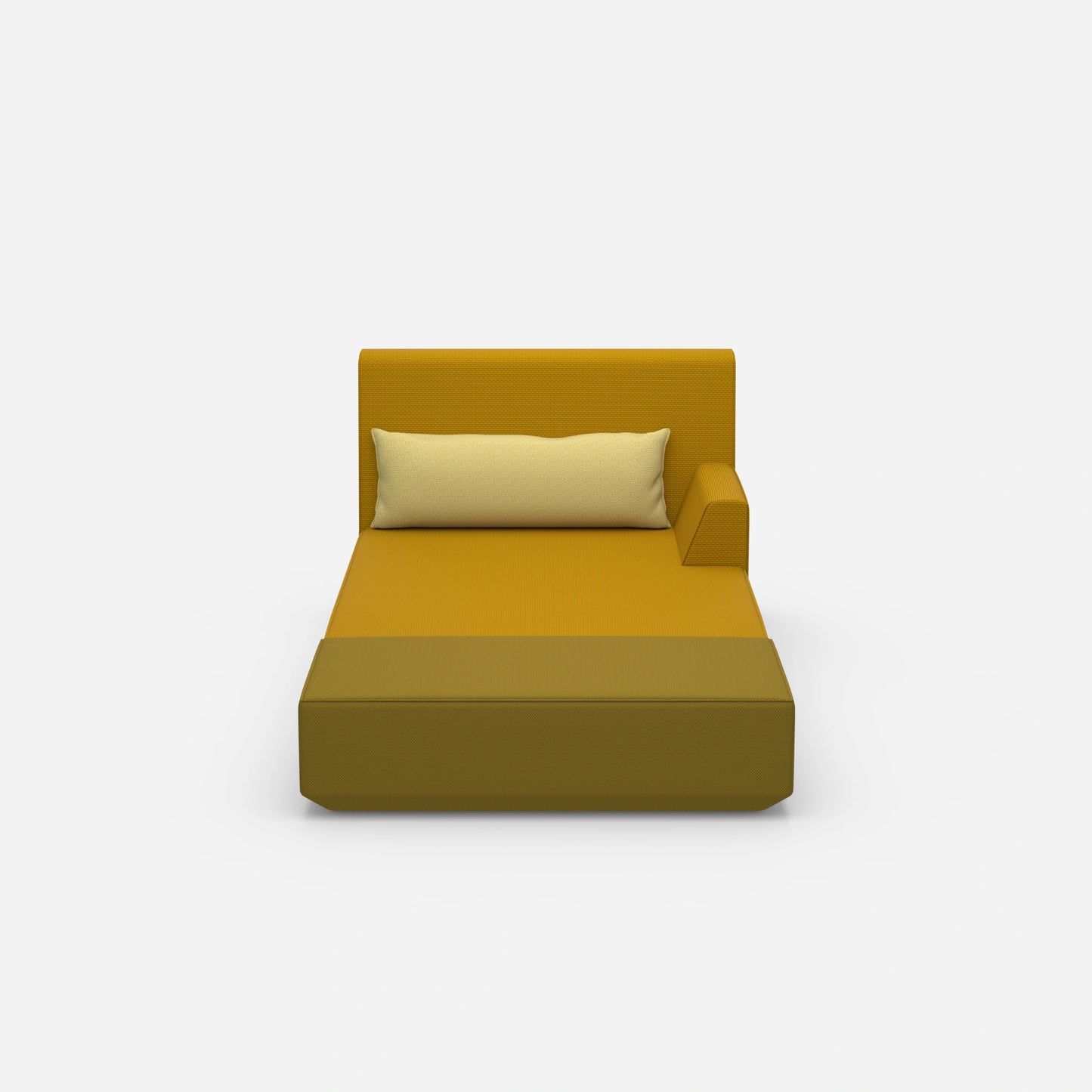 Modern chaise longue for sleeping from the front