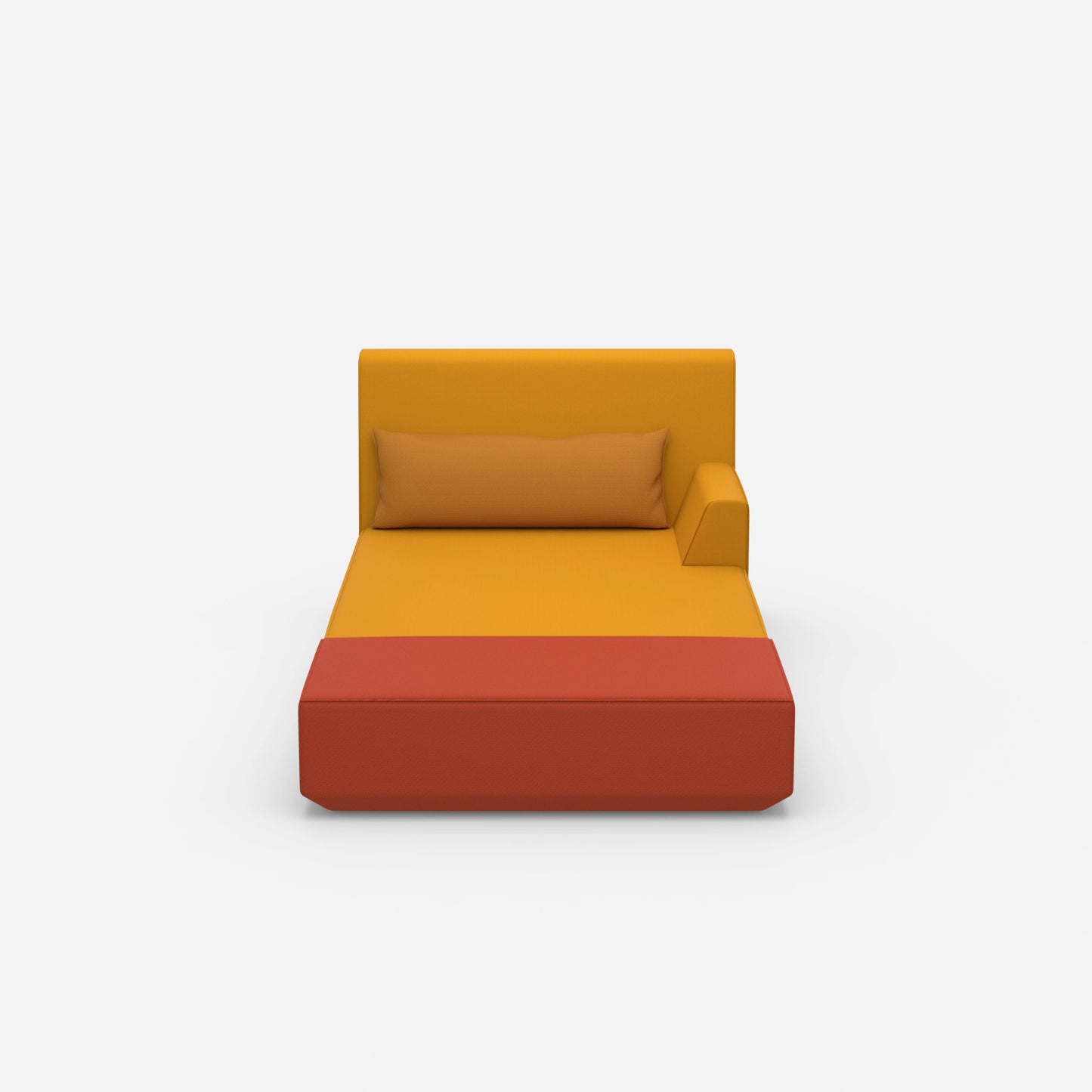 Modern chaise longue for sleeping from the front