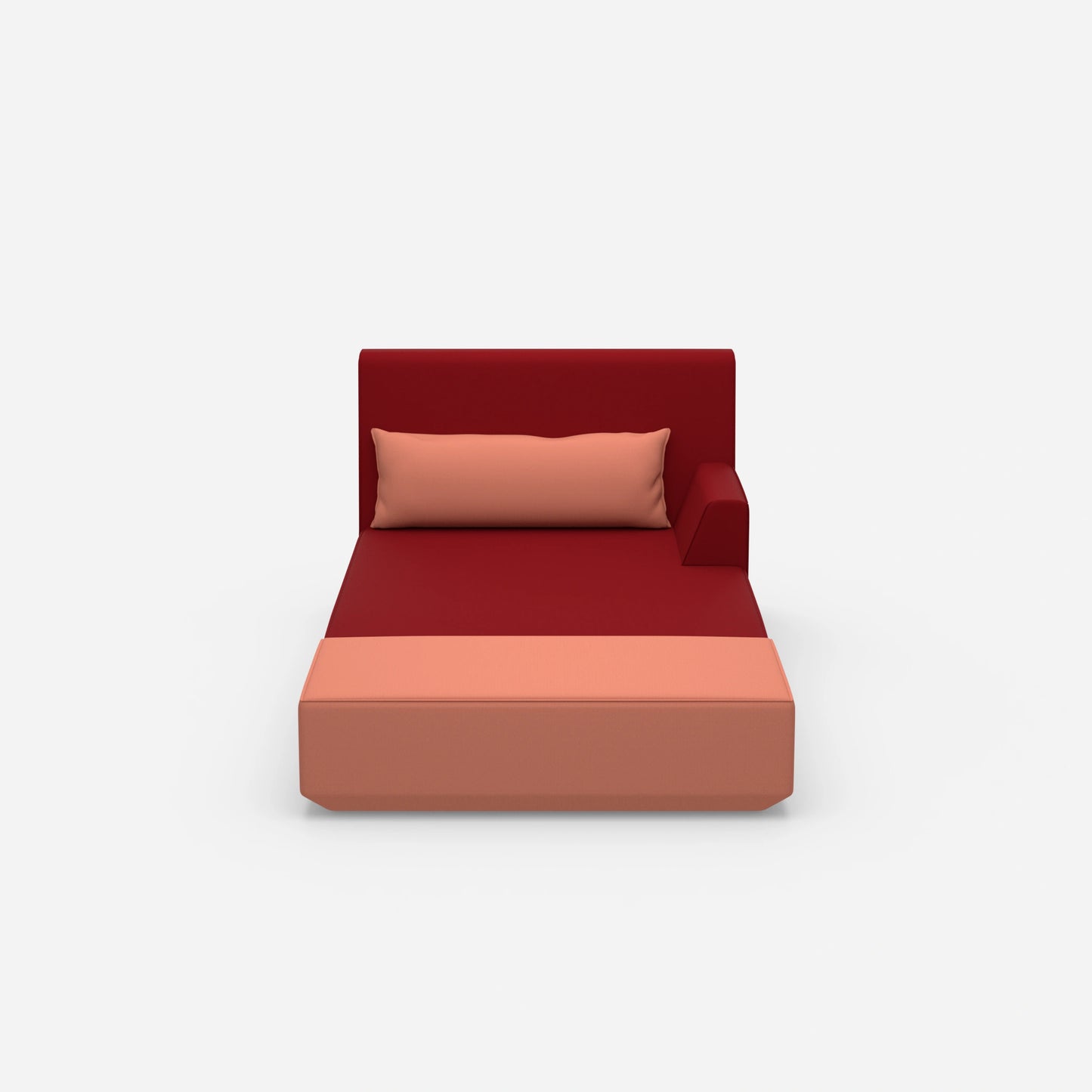 Modern chaise longue for sleeping from the front