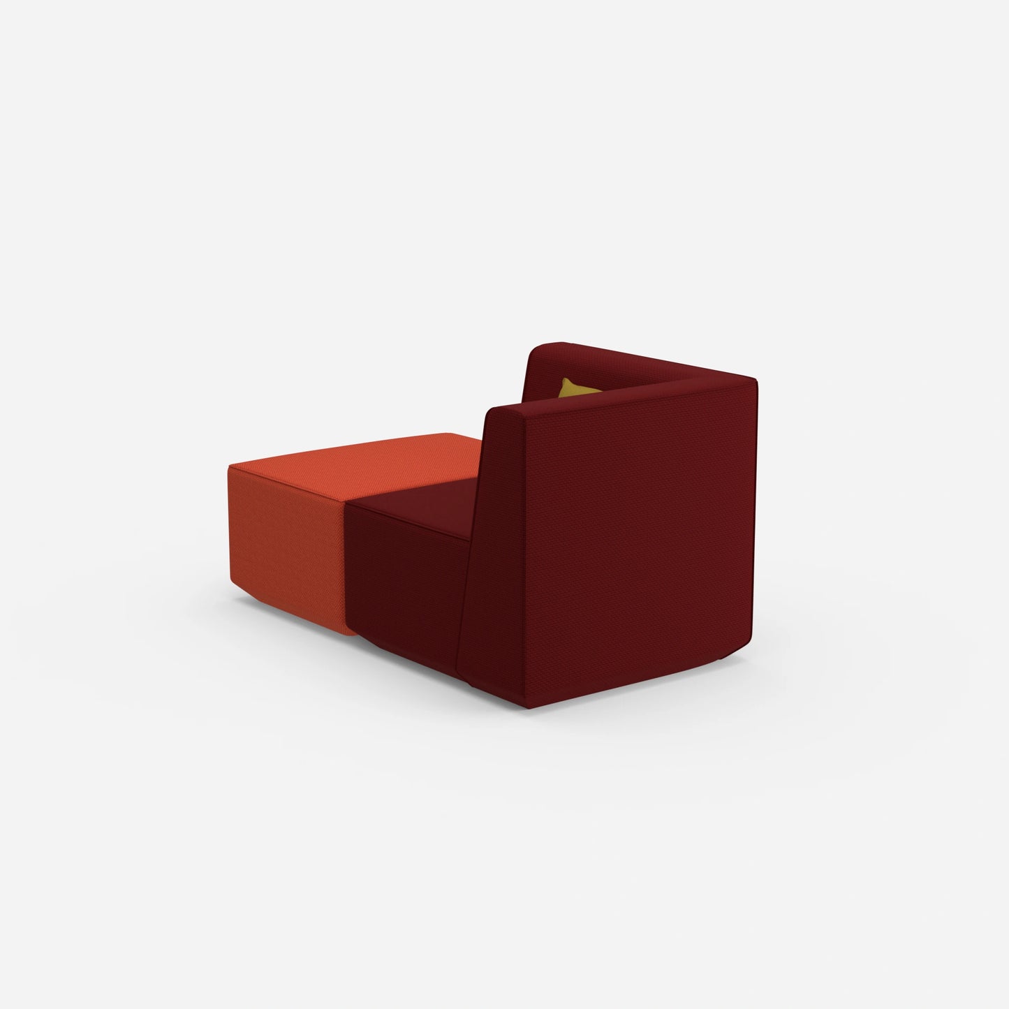 Modern TV armchair from behind