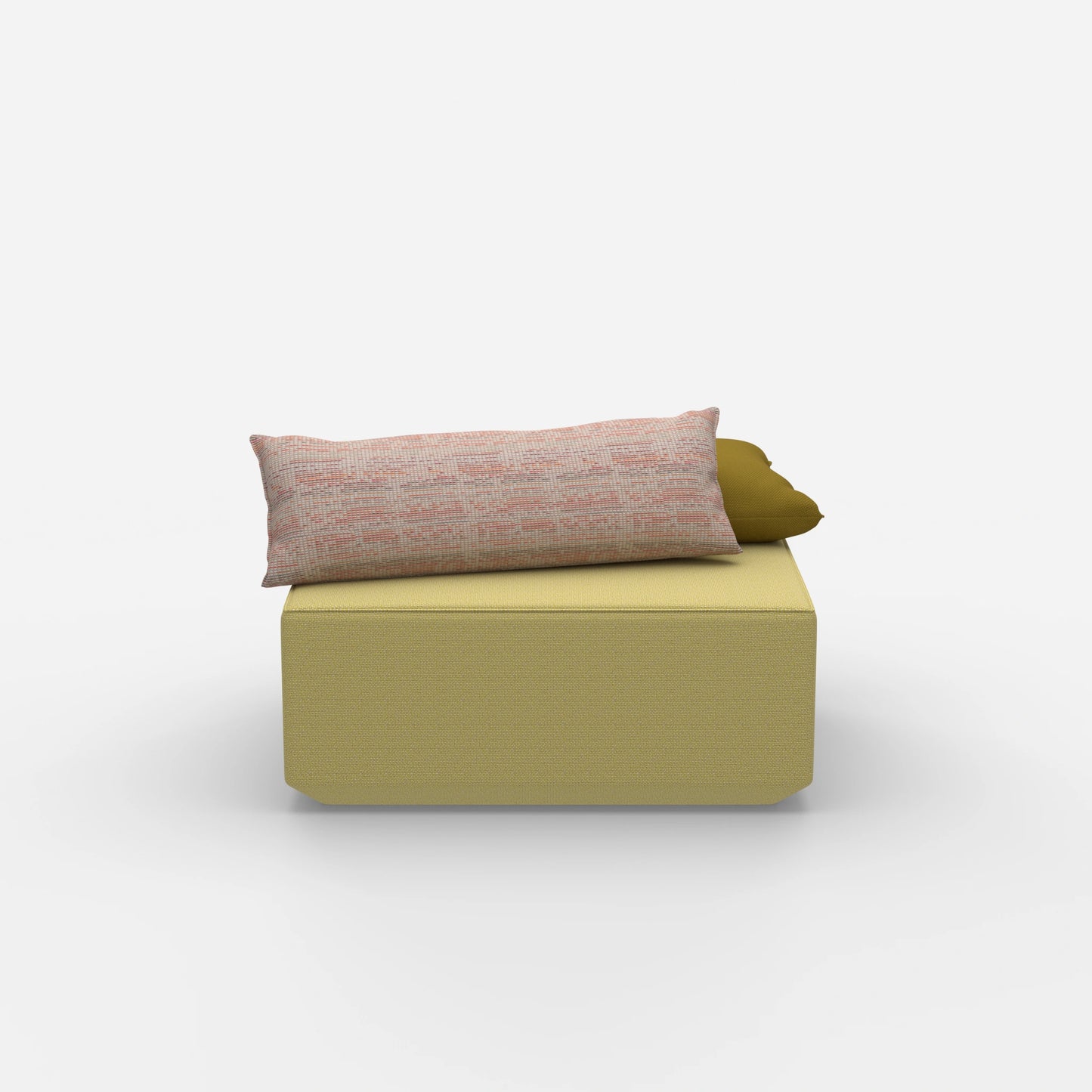 Modern yellow pouf from the front