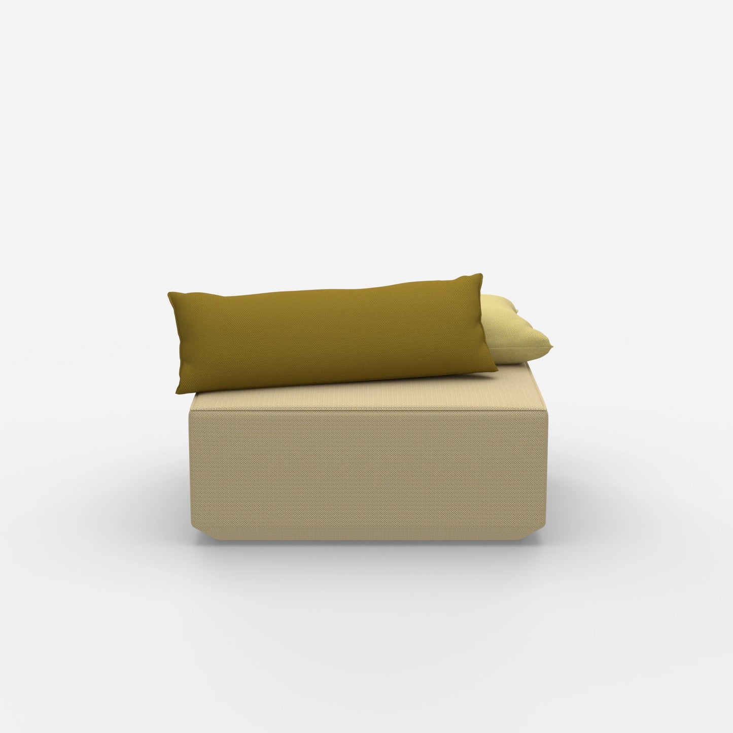Modern yellow pouf from the front