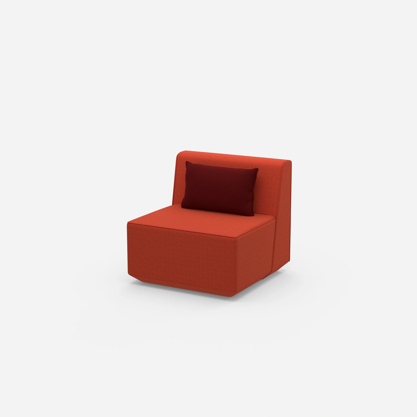 Modern armchair without backrest from the side