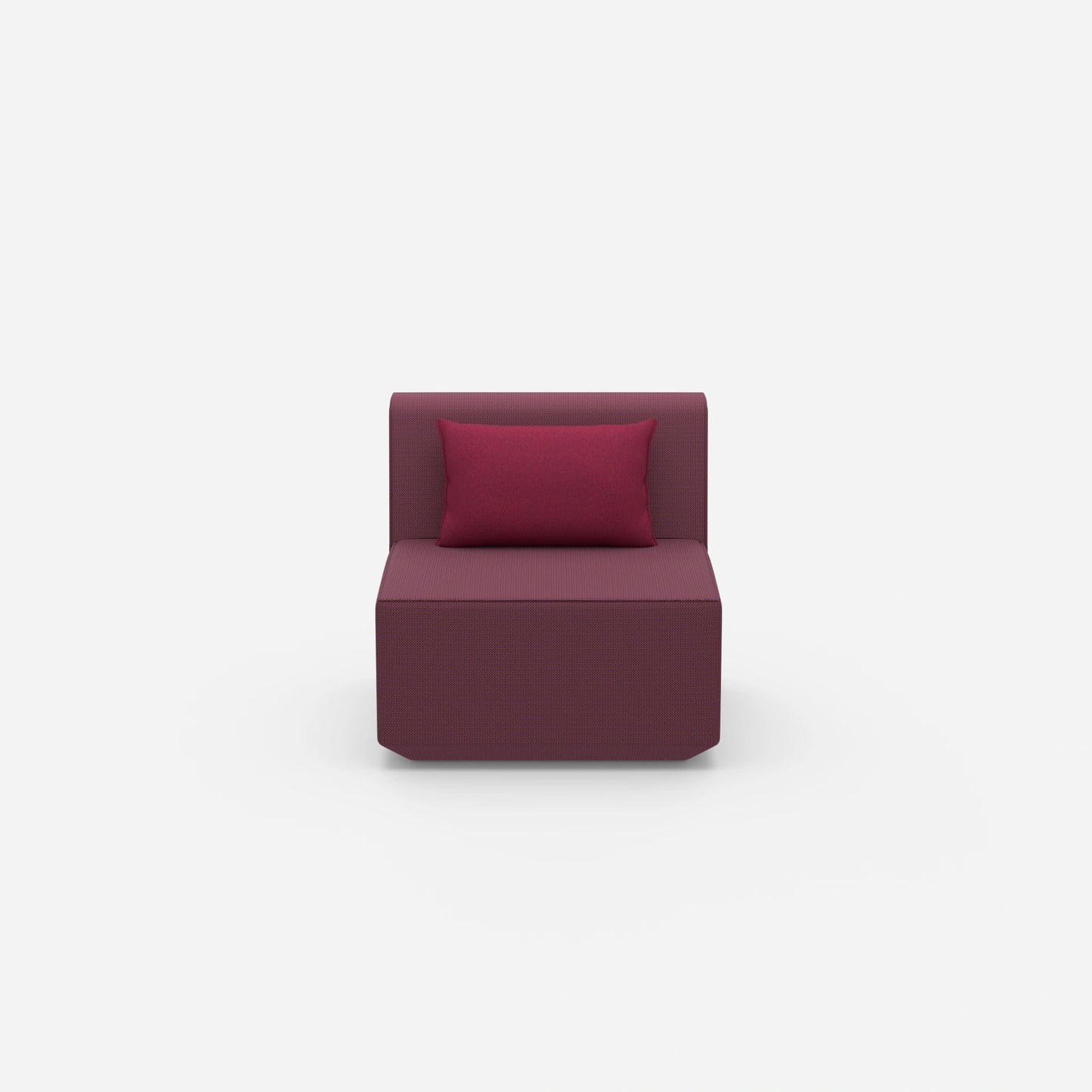 Modern armchair without backrest from the front