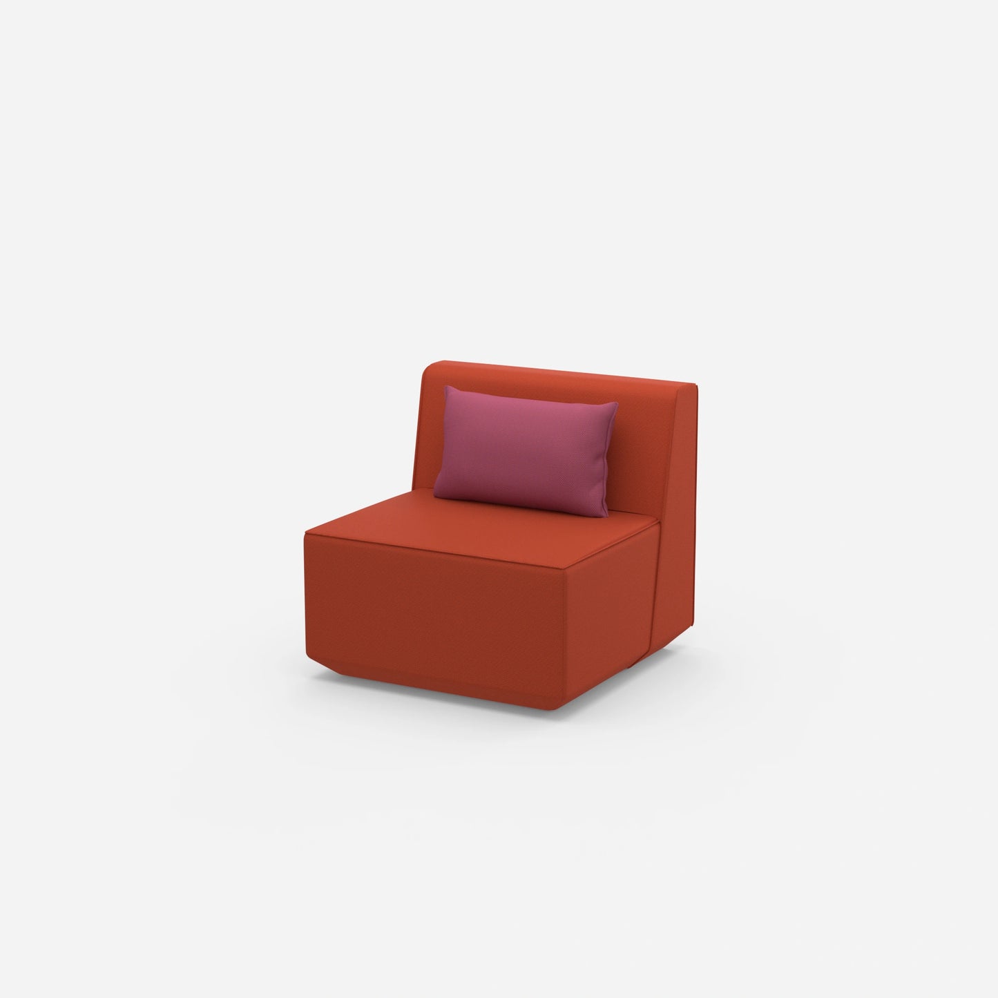 Modern armchair without backrest from the side