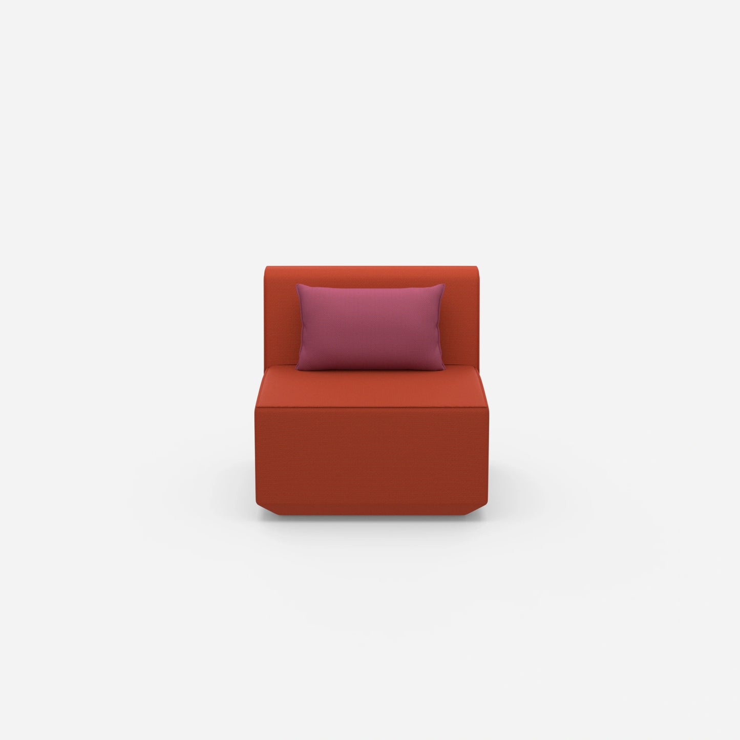 Modern armchair without backrest from the front