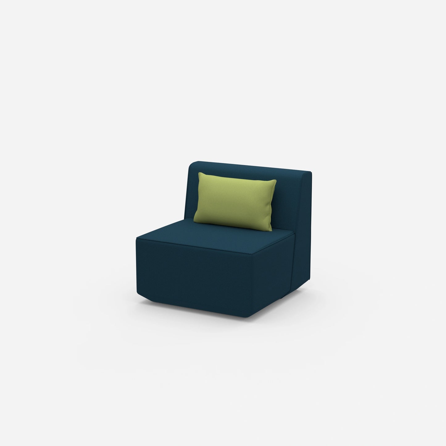 Modern armchair without backrest from the side