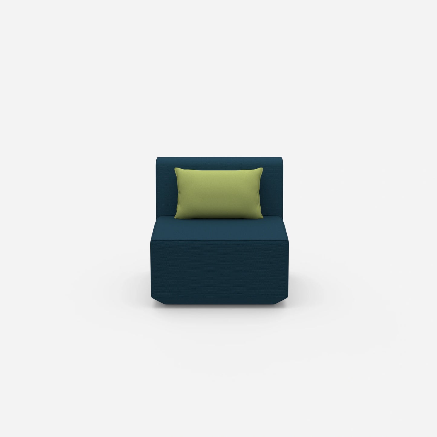 Modern armchair without backrest from the front