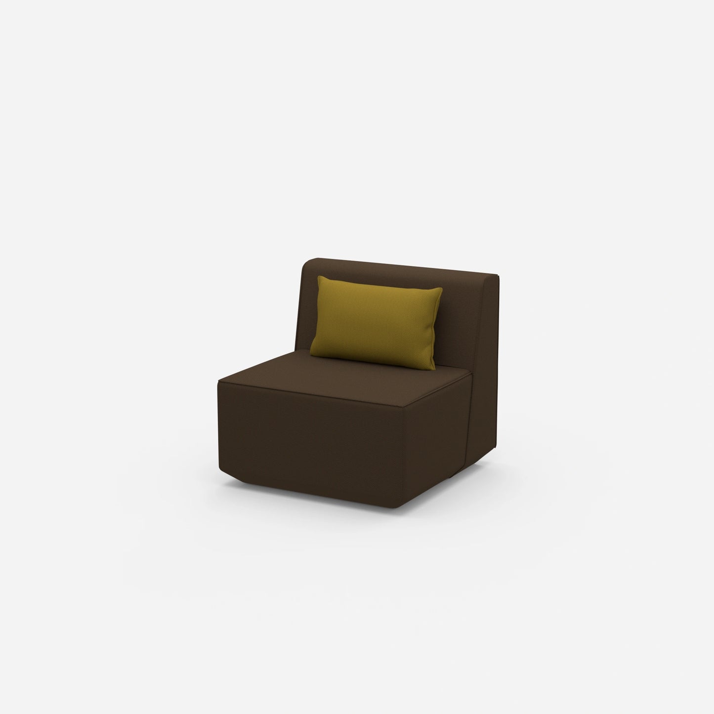 Modern armchair without backrest from the side