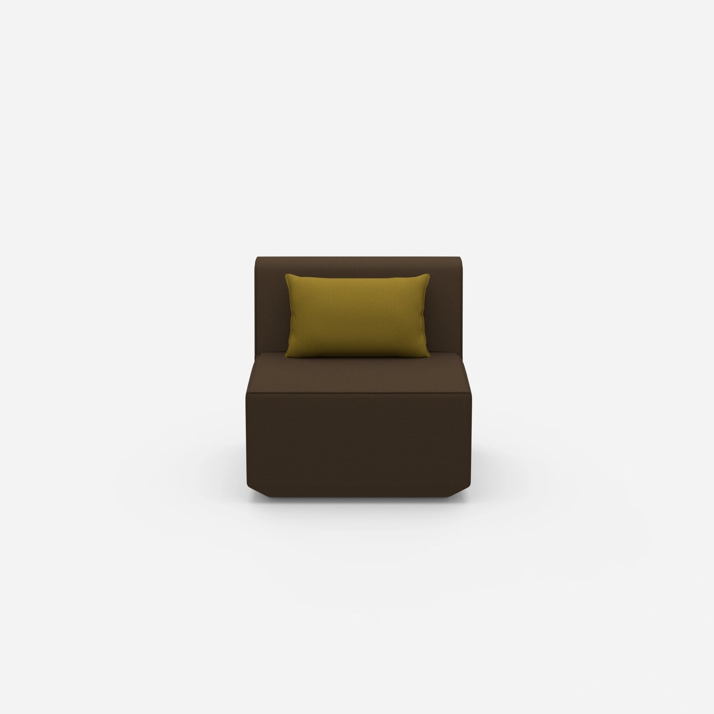 Modern armchair without backrest from the front