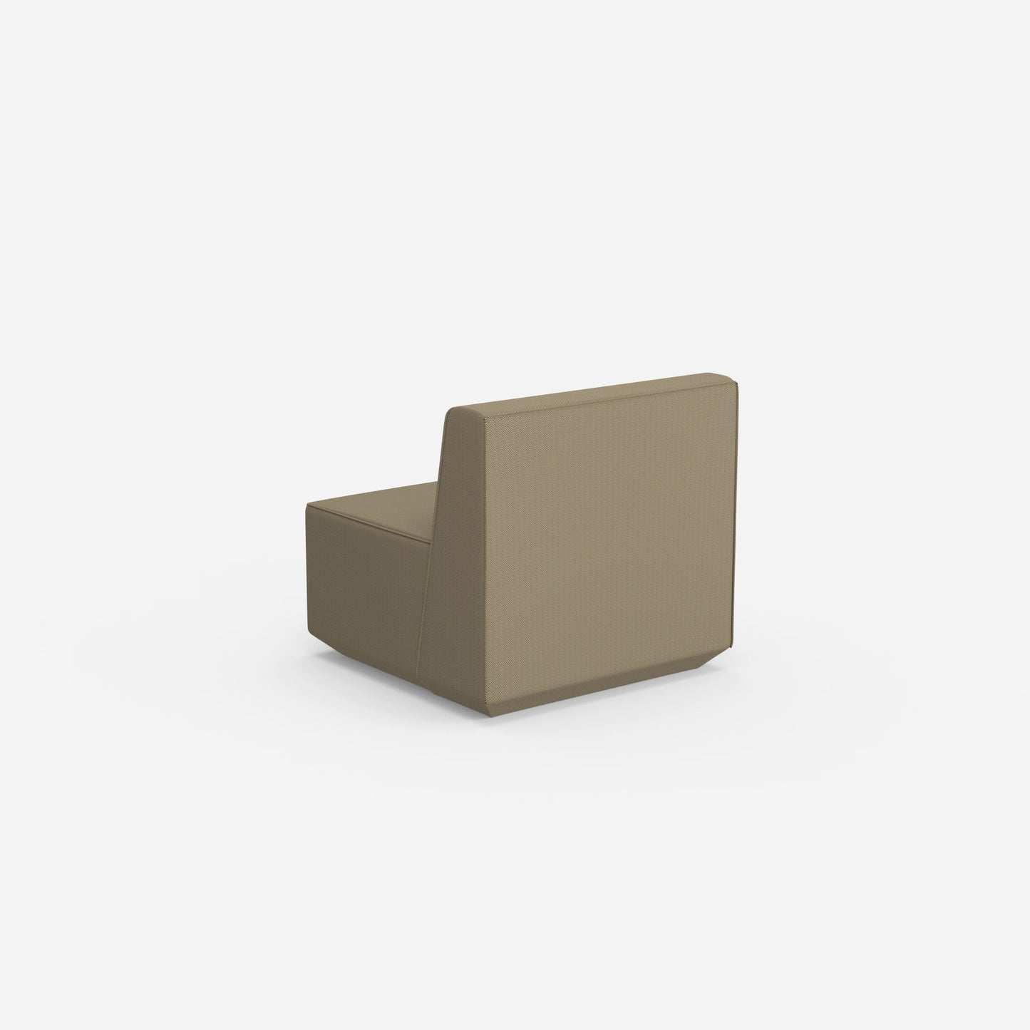 Modern armchair without backrest from behind