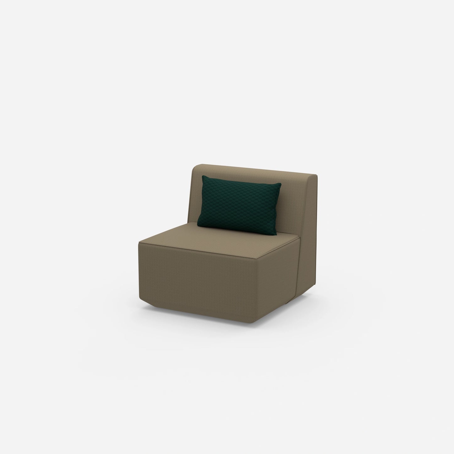 Modern armchair without backrest from the side
