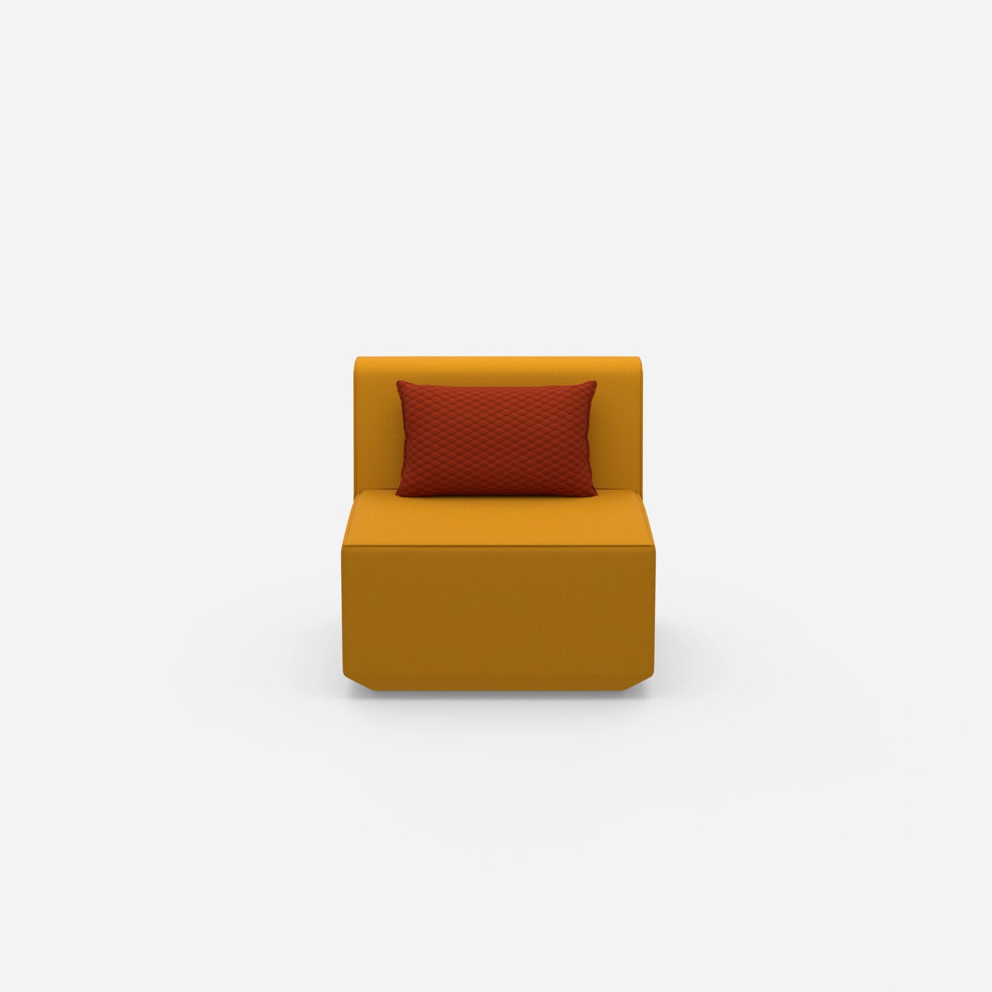Modern armchair without backrest from the front