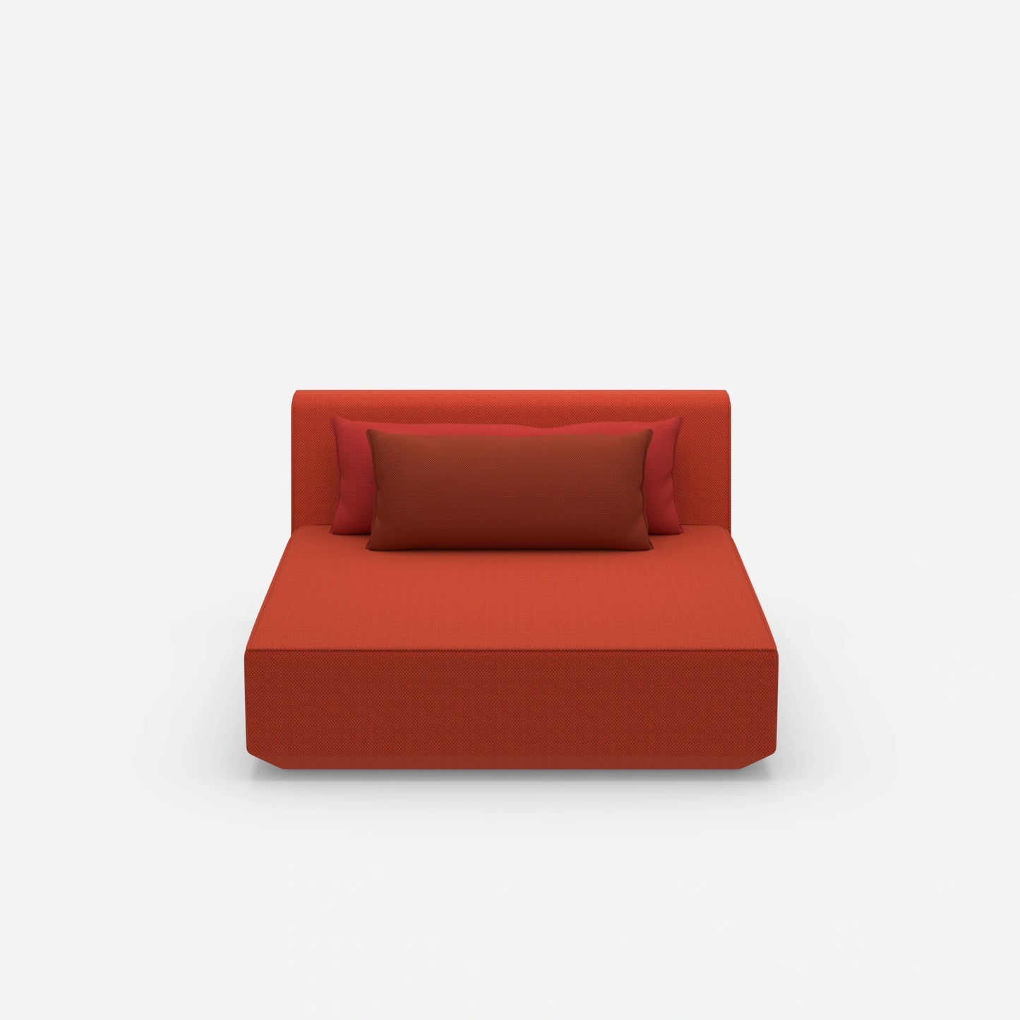 Modular wide chaise longue from the front
