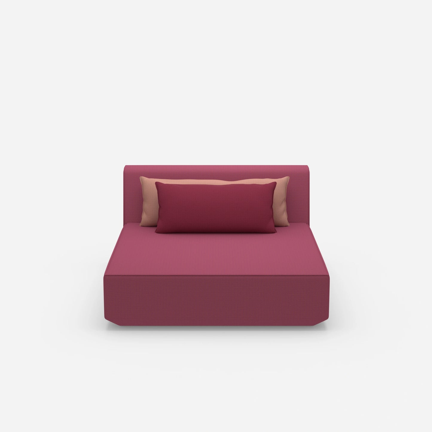 Modular wide chaise longue from the front