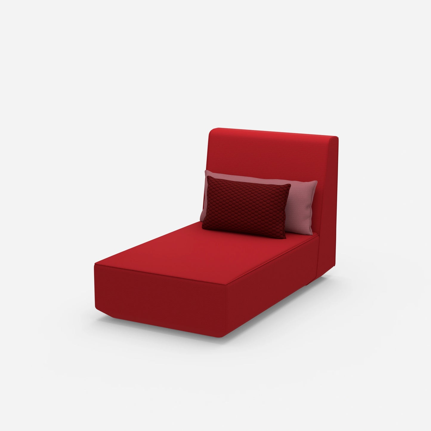 Modular recamiere with high backrest from the side