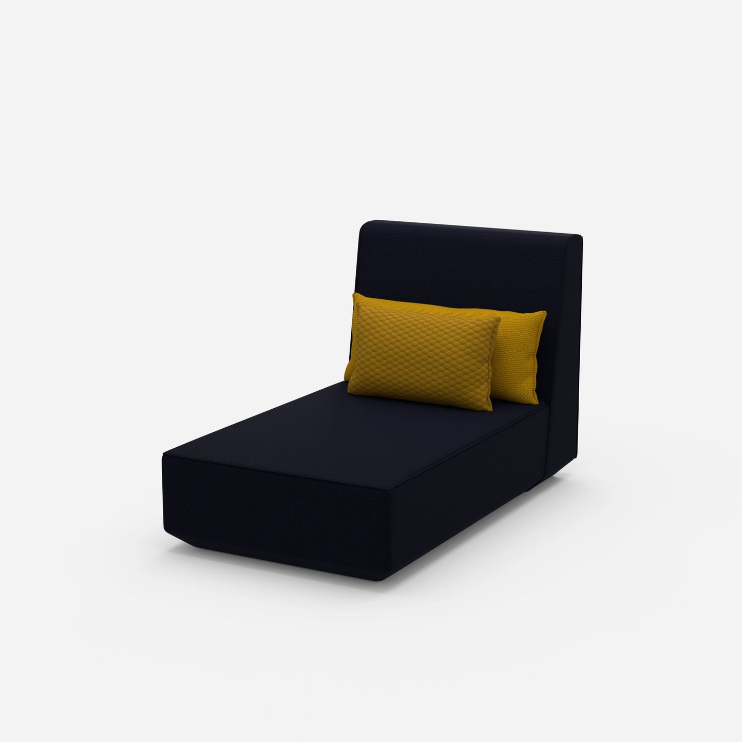 Modular recamiere with high backrest from the side