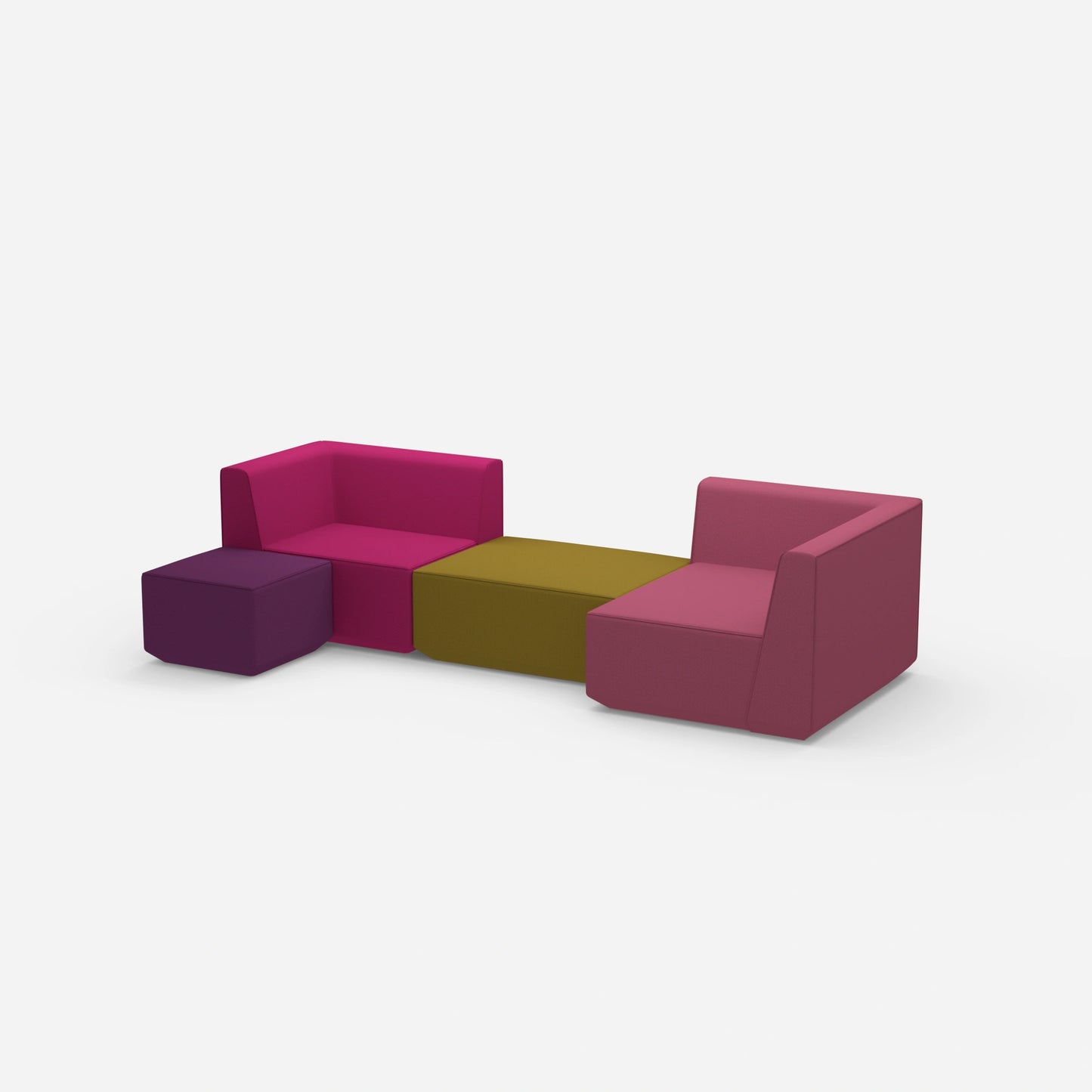 Modular sofa landscape from the side